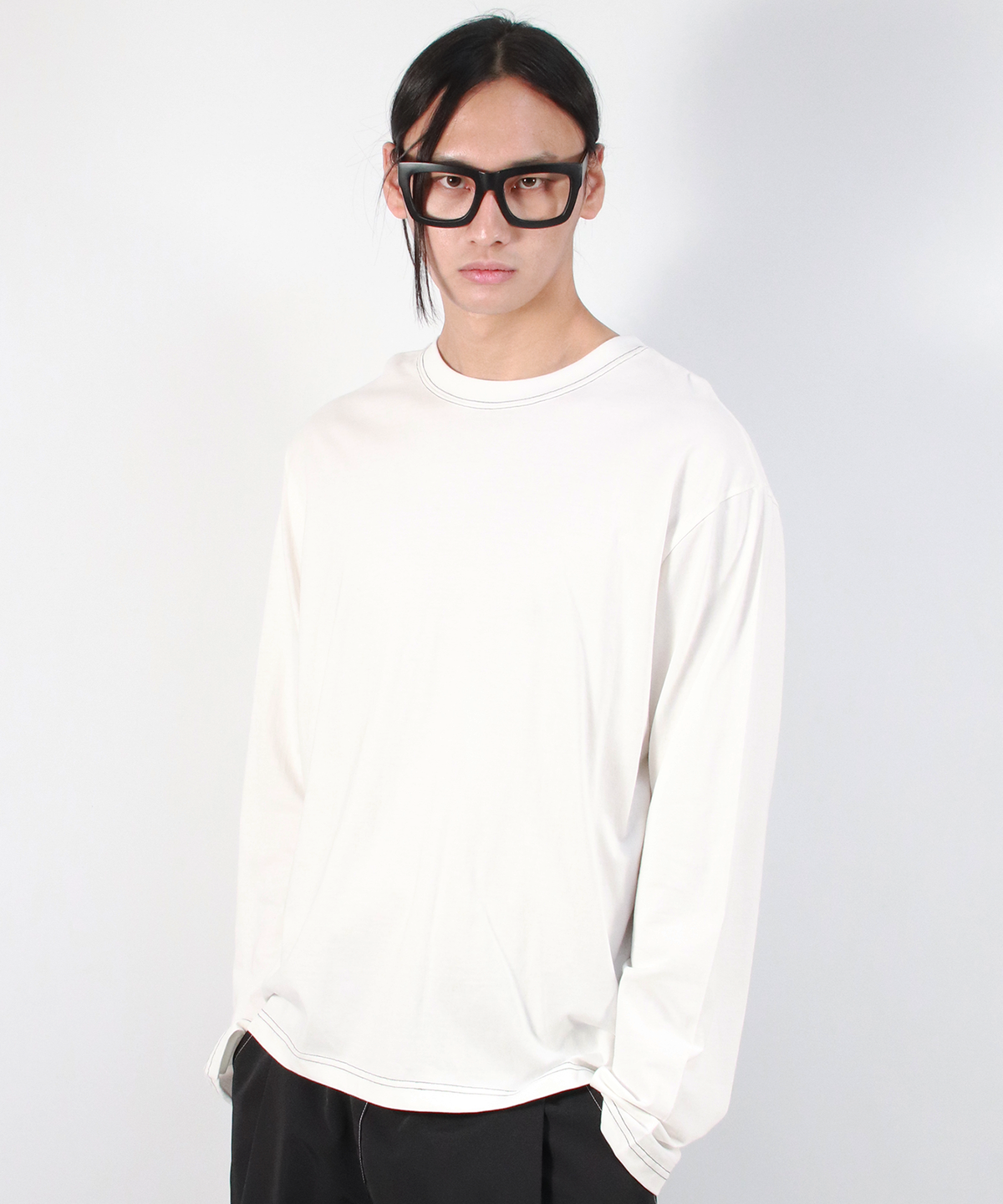 드마크(DEMARC) M OUTSTITCH LOOSE FIT LONG SLEEVE TEE - White