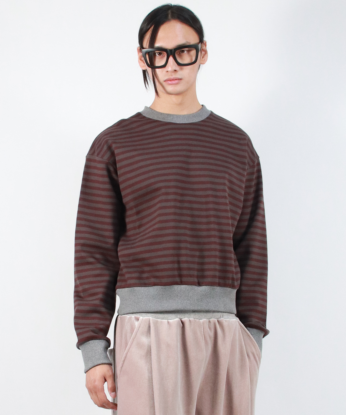 드마크(DEMARC) M STRIPE MEDIUM-FIT SWEATSHIRT -  Burgundy