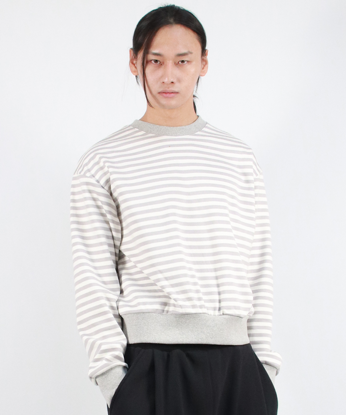 드마크(DEMARC) M STRIPE MEDIUM-FIT SWEATSHIRT -  Gray