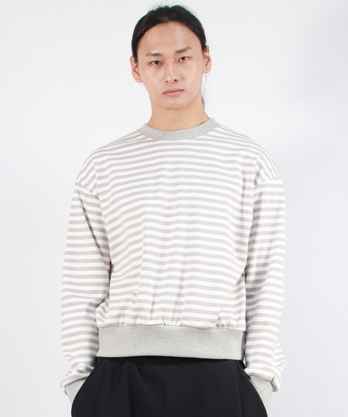 드마크(DEMARC) M STRIPE MEDIUM-FIT SWEATSHIRT -  Gray