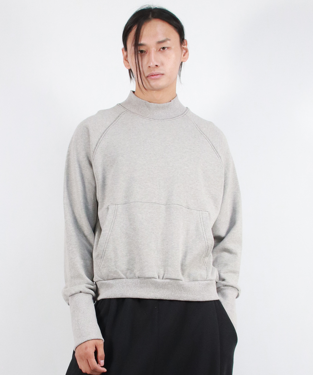 드마크(DEMARC) M HIGH-NECK MEDIUM-FIT STITCH RAGLAN SWEATSHIRT -  Gray
