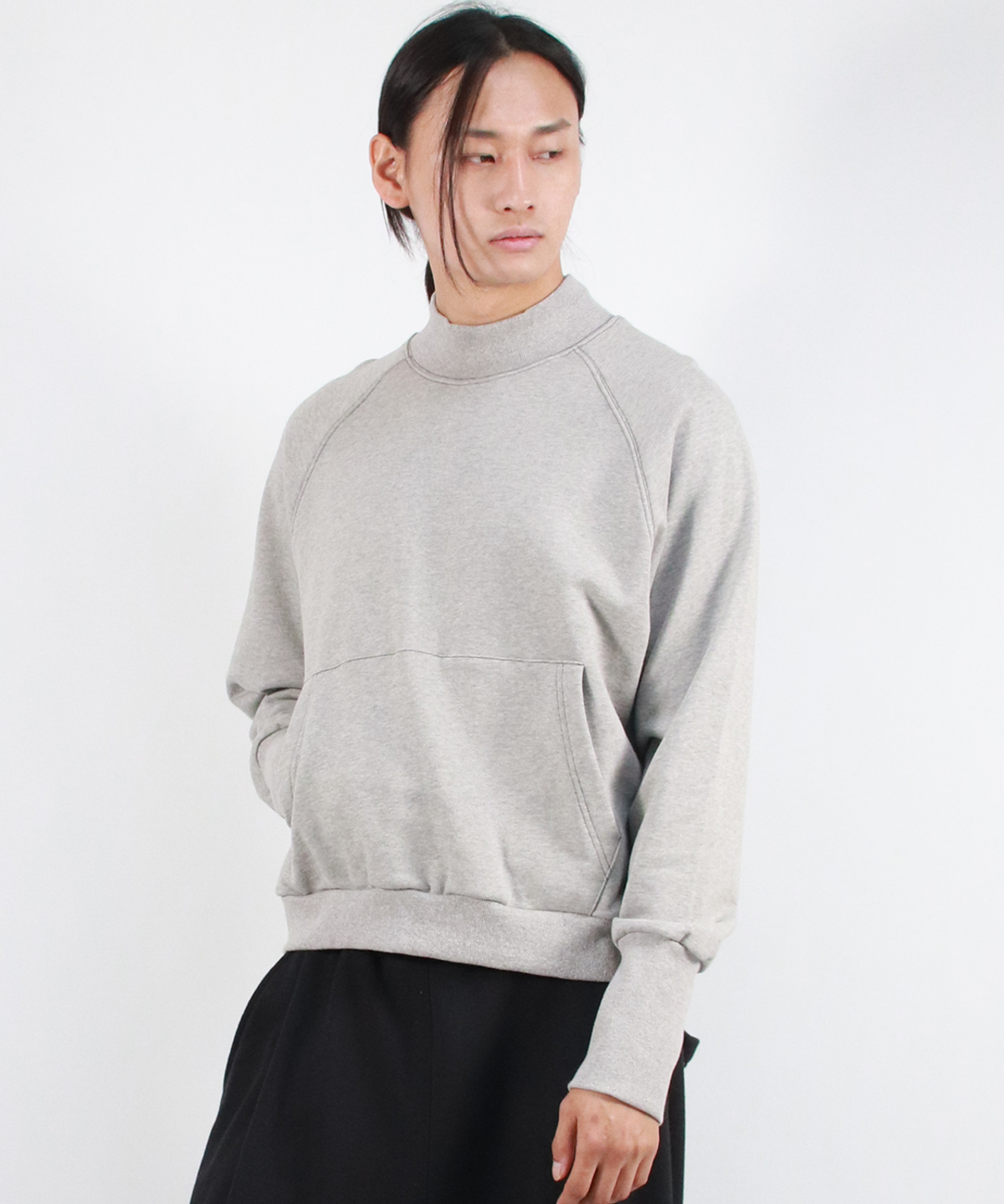 드마크(DEMARC) M HIGH-NECK MEDIUM-FIT STITCH RAGLAN SWEATSHIRT -  Gray