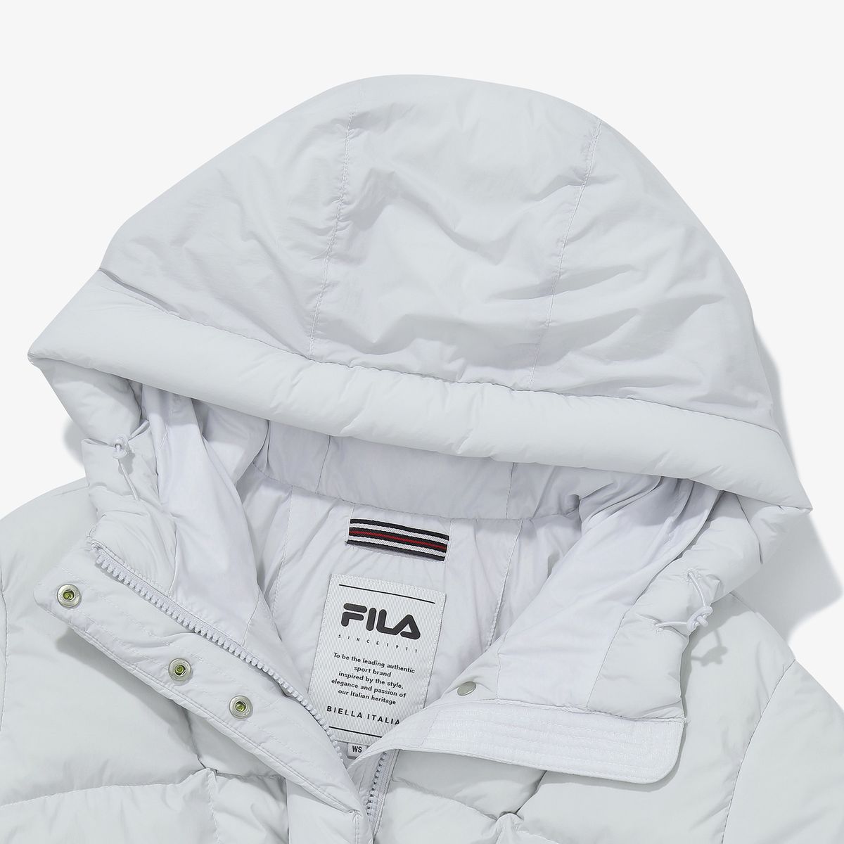휠라(FILA) 여성 플로우 후드 다운 라이트블루(FS254DJ01F002442)