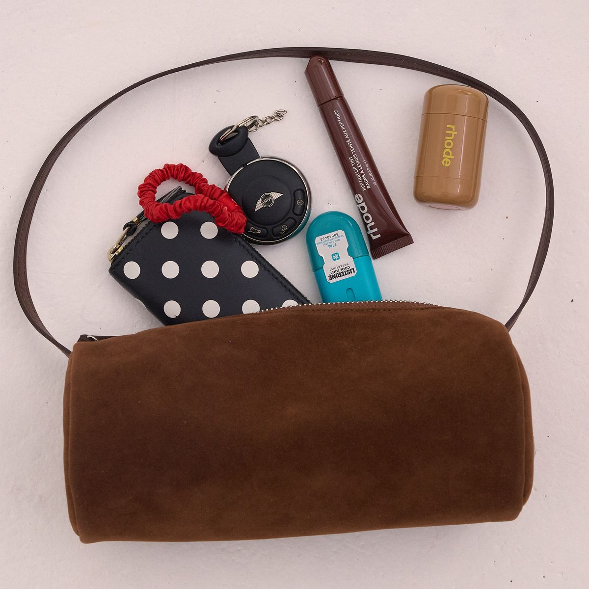 리모네(LEMONE) Tube bag Suede / Brown