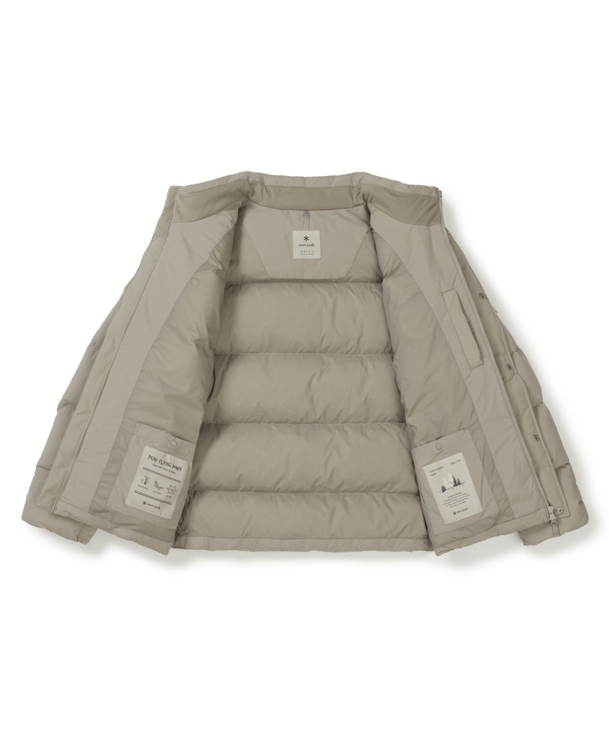 스노우피크 어패럴(SNOWPEAK APPAREL) 랜드에어 스탠드넥 헤비 다운 자켓 (S25WMGDJ42) Beige Gray