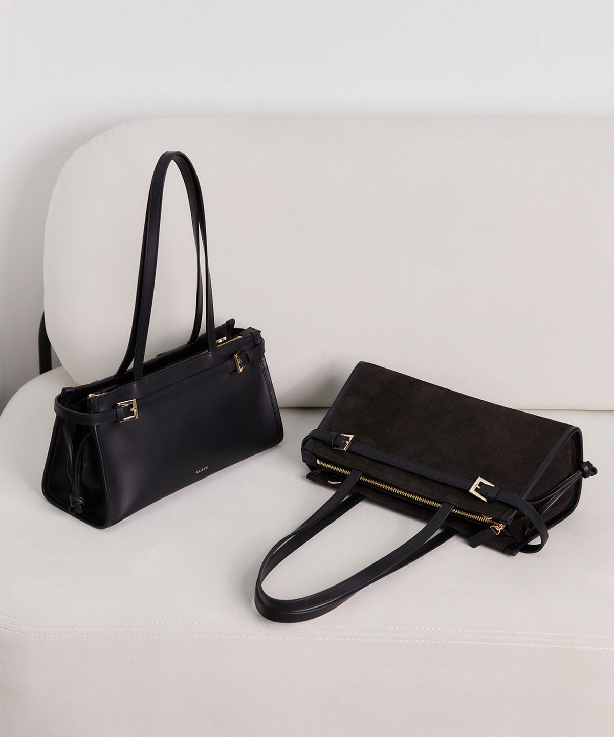 끌라베(CLAVE) 써니 스웨이드 다크 브라운 토트백 (SUNNY Suede dark brown Tote Bag)