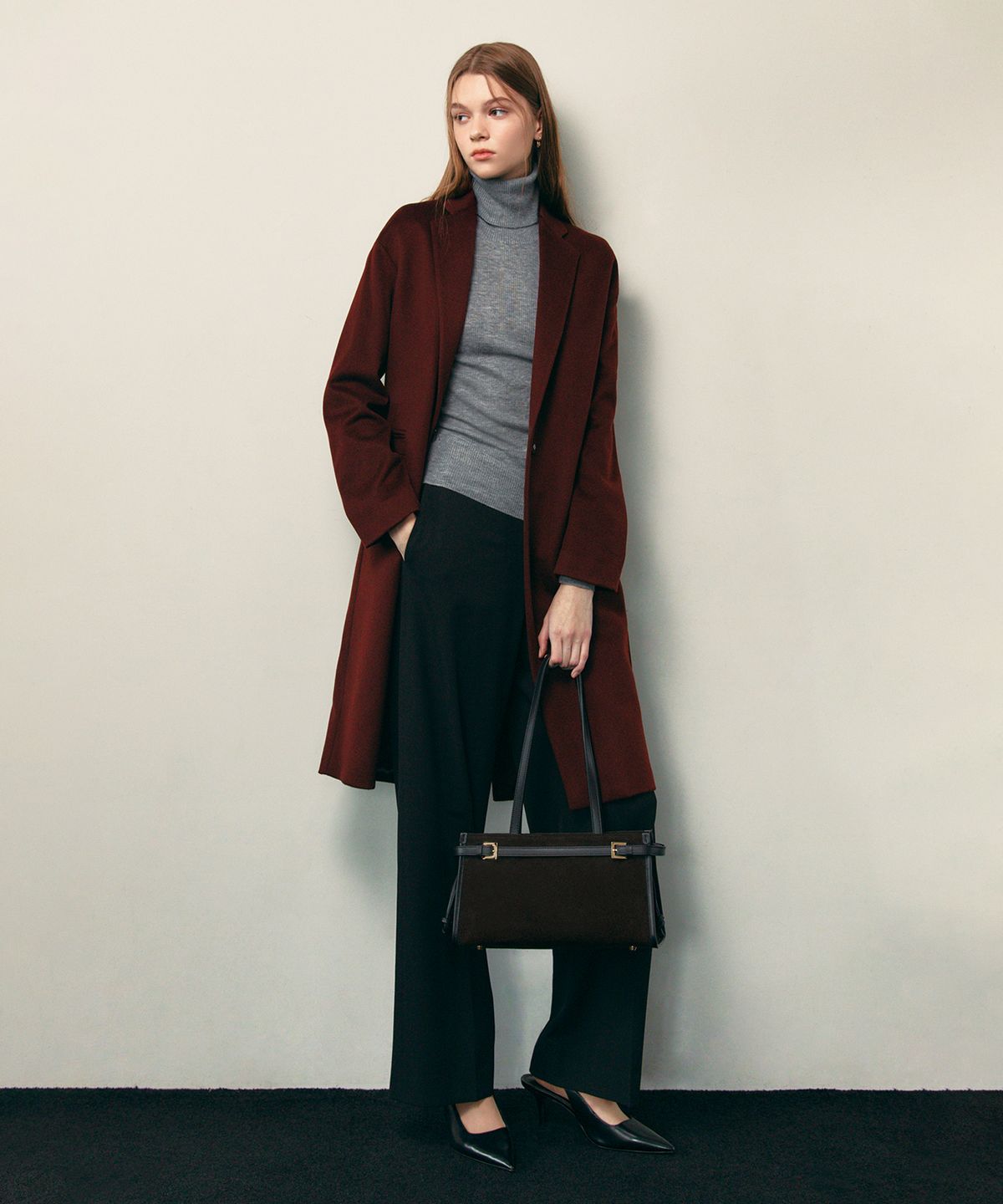끌라베(CLAVE) 써니 스웨이드 다크 브라운 토트백 (SUNNY Suede dark brown Tote Bag)