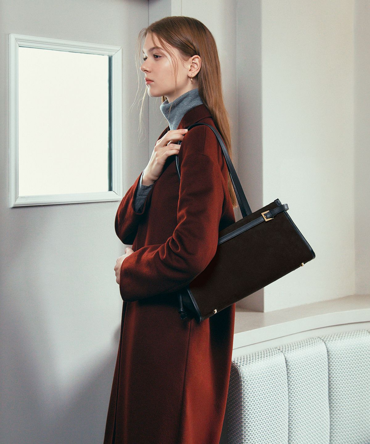 끌라베(CLAVE) 써니 스웨이드 다크 브라운 토트백 (SUNNY Suede dark brown Tote Bag)