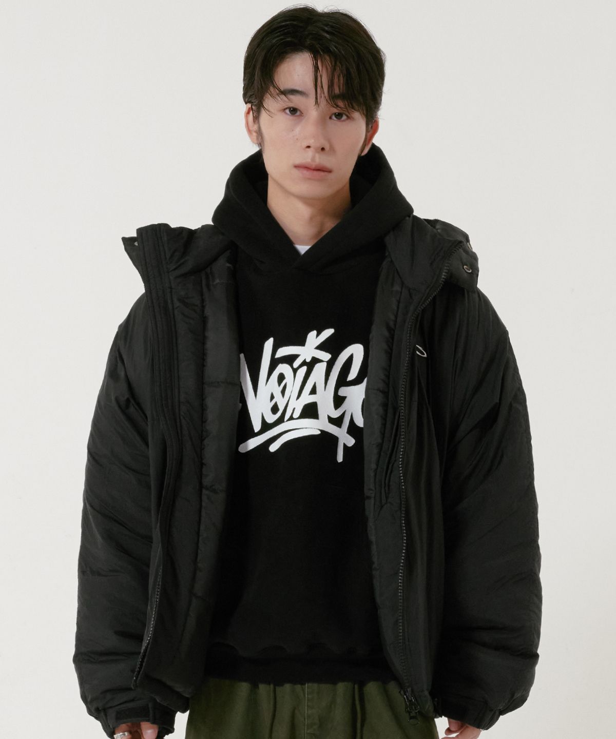 노이아고(NOIAGO) NOI1774 라이트 후드 패딩 자켓 (블랙)
