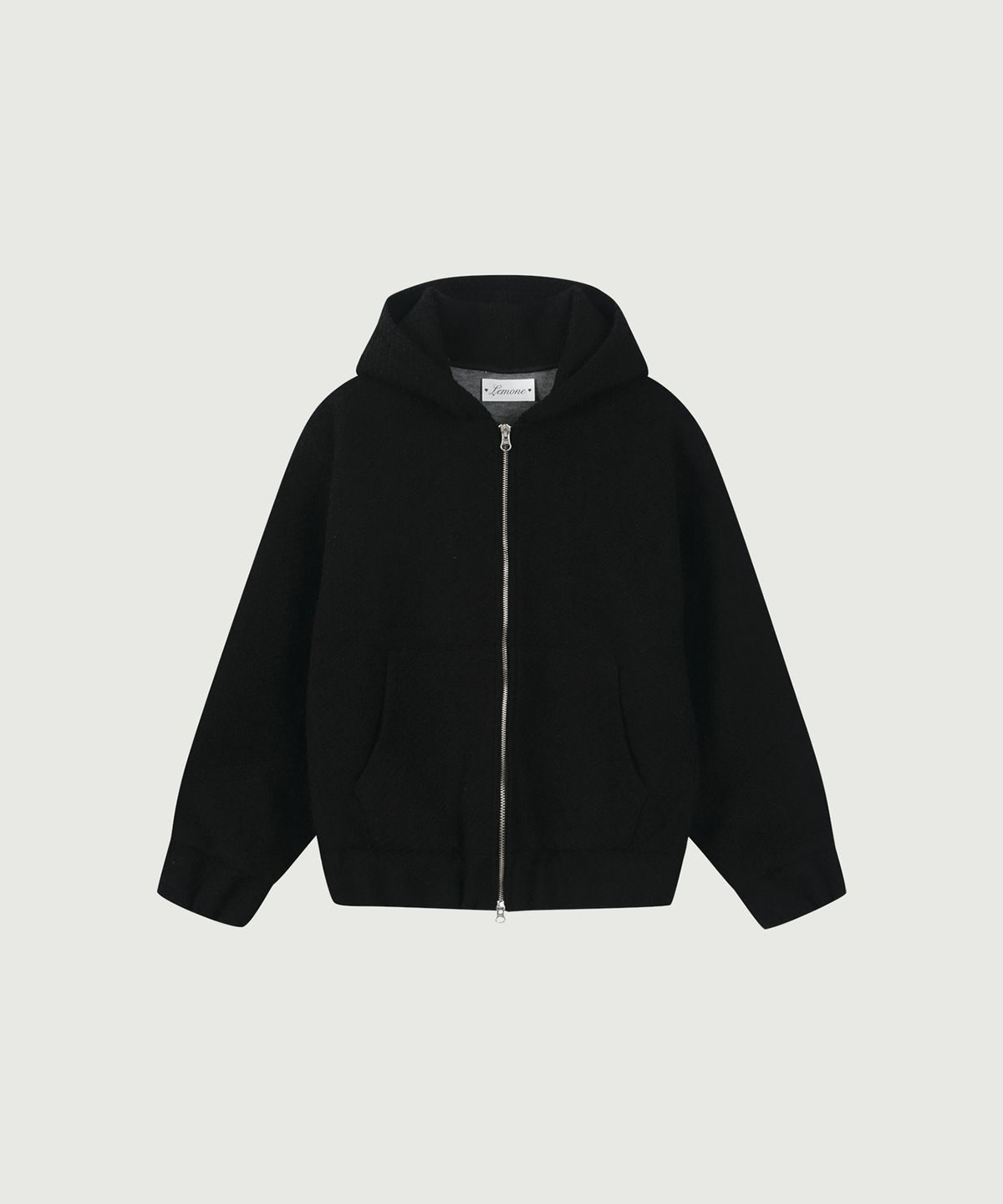 리모네(LEMONE) Tweed Hooded zip-up / Black