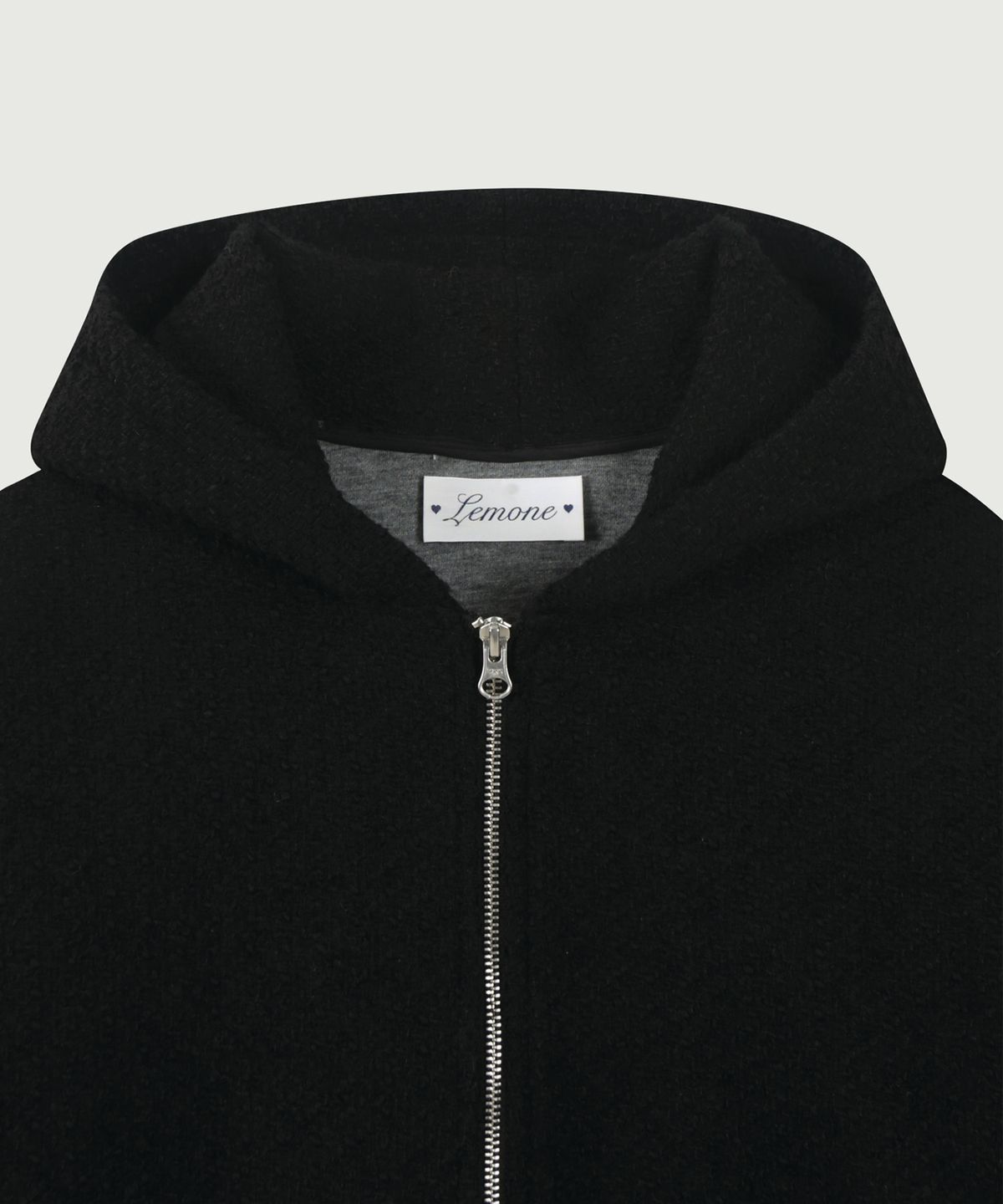 리모네(LEMONE) Tweed Hooded zip-up / Black