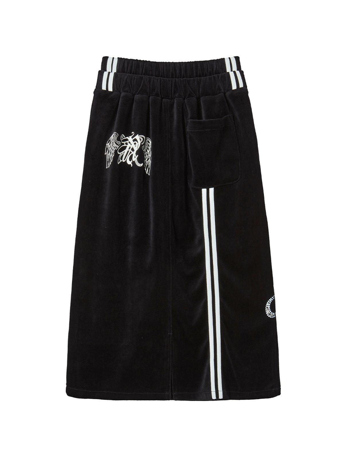 엔와이엑스엑스(NYXX) VELVET GRAPHIC SKIRT BLACK