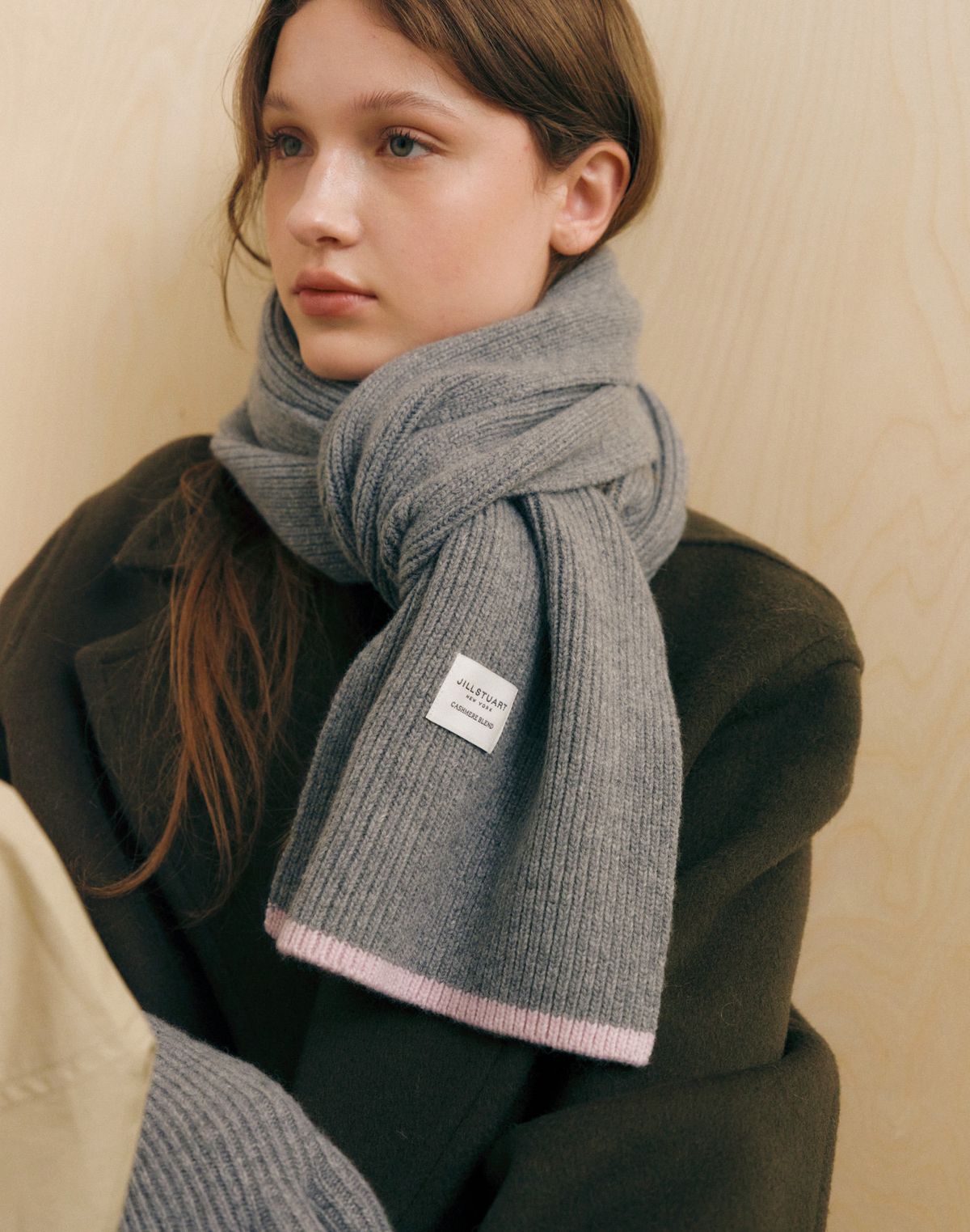 질스튜어트액세서리(JILLSTUART ACC) [머플러] 라인 배색 울캐시미어혼방 머플러 3color