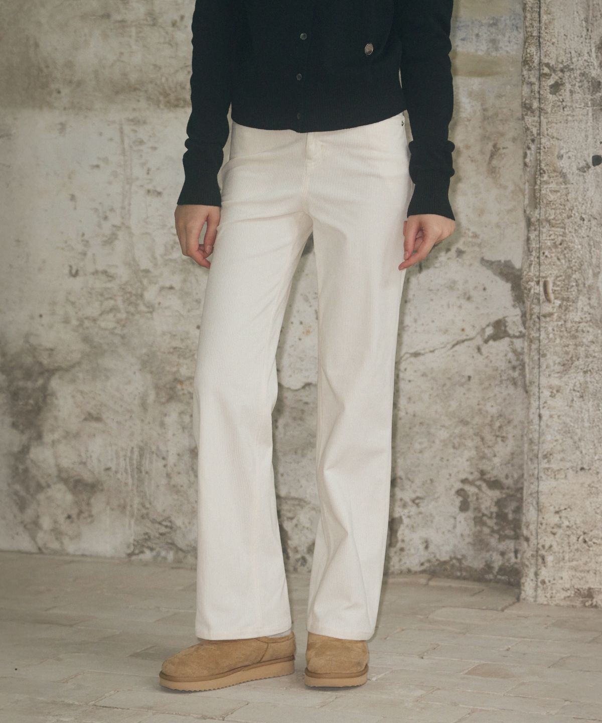 레더리(LEATHERY) 포켓 스티치 스트레이트 코듀로이 팬츠 [BROWN]