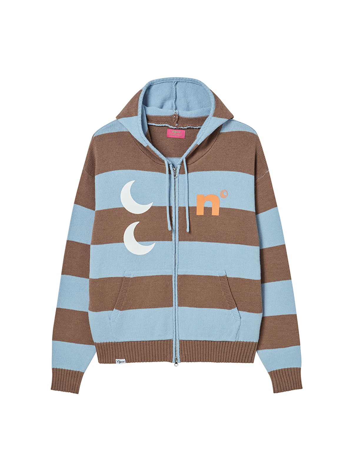 엔와이엑스엑스(NYXX) STRIPE KNIT ZIP-UP HOODIE BLUE