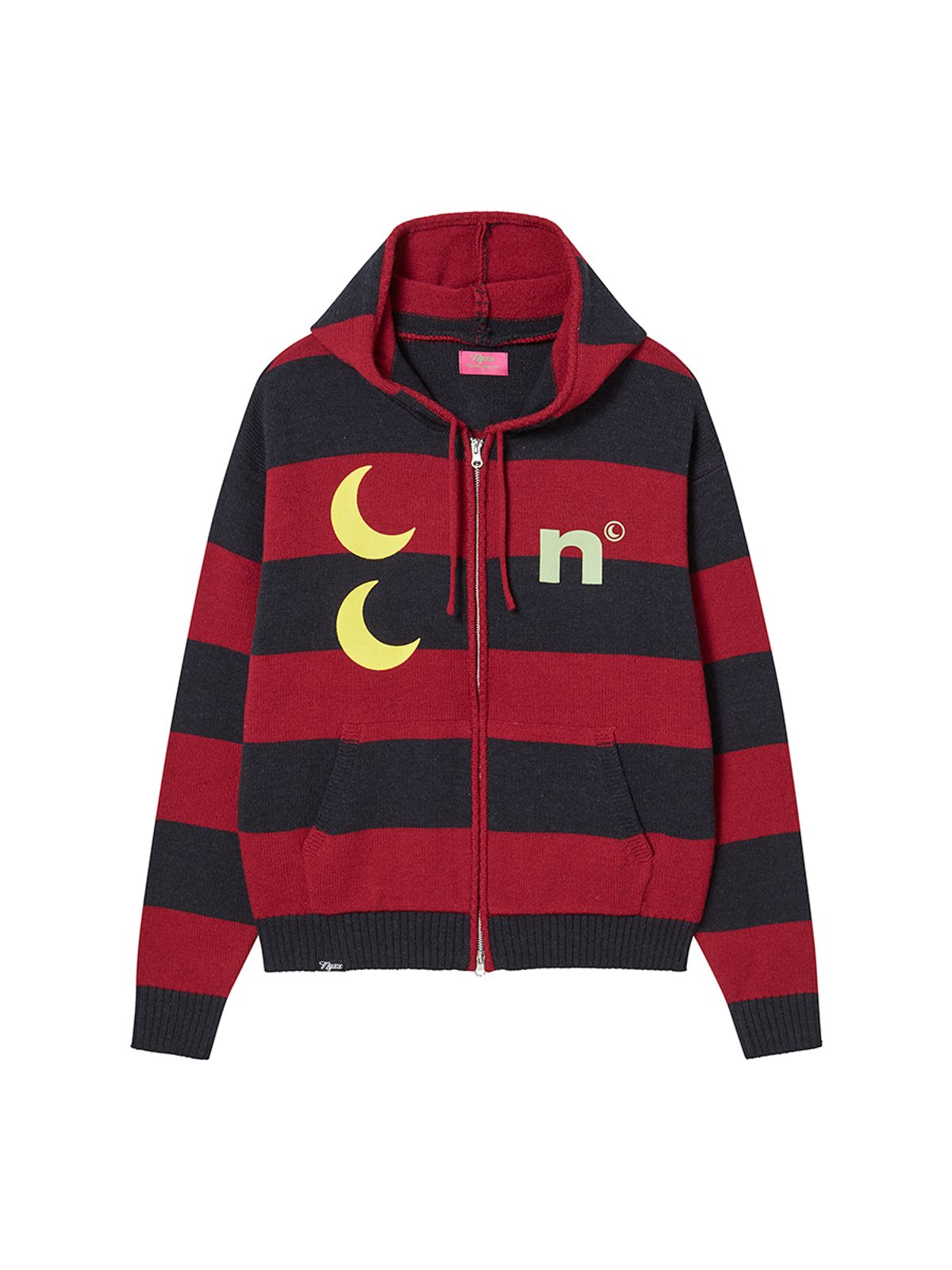 엔와이엑스엑스(NYXX) STRIPE KNIT ZIP-UP HOODIE RED