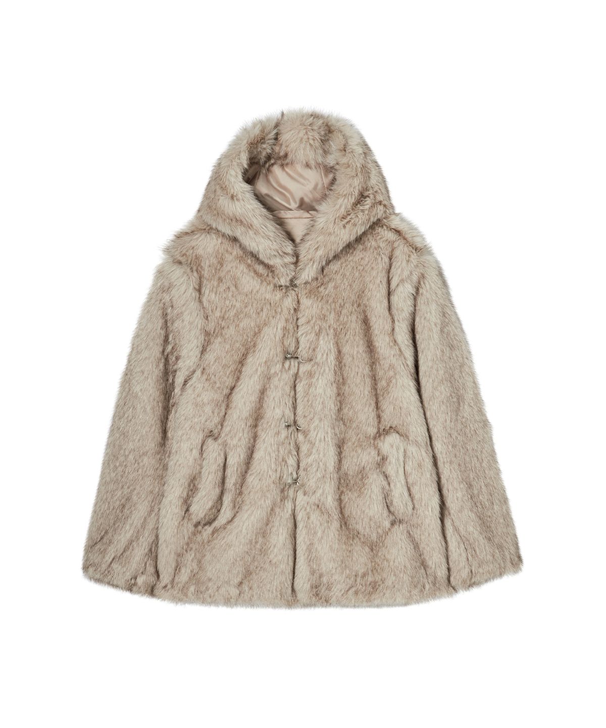 엔와이엑스엑스(NYXX) HOODED FUR COAT BEIGE