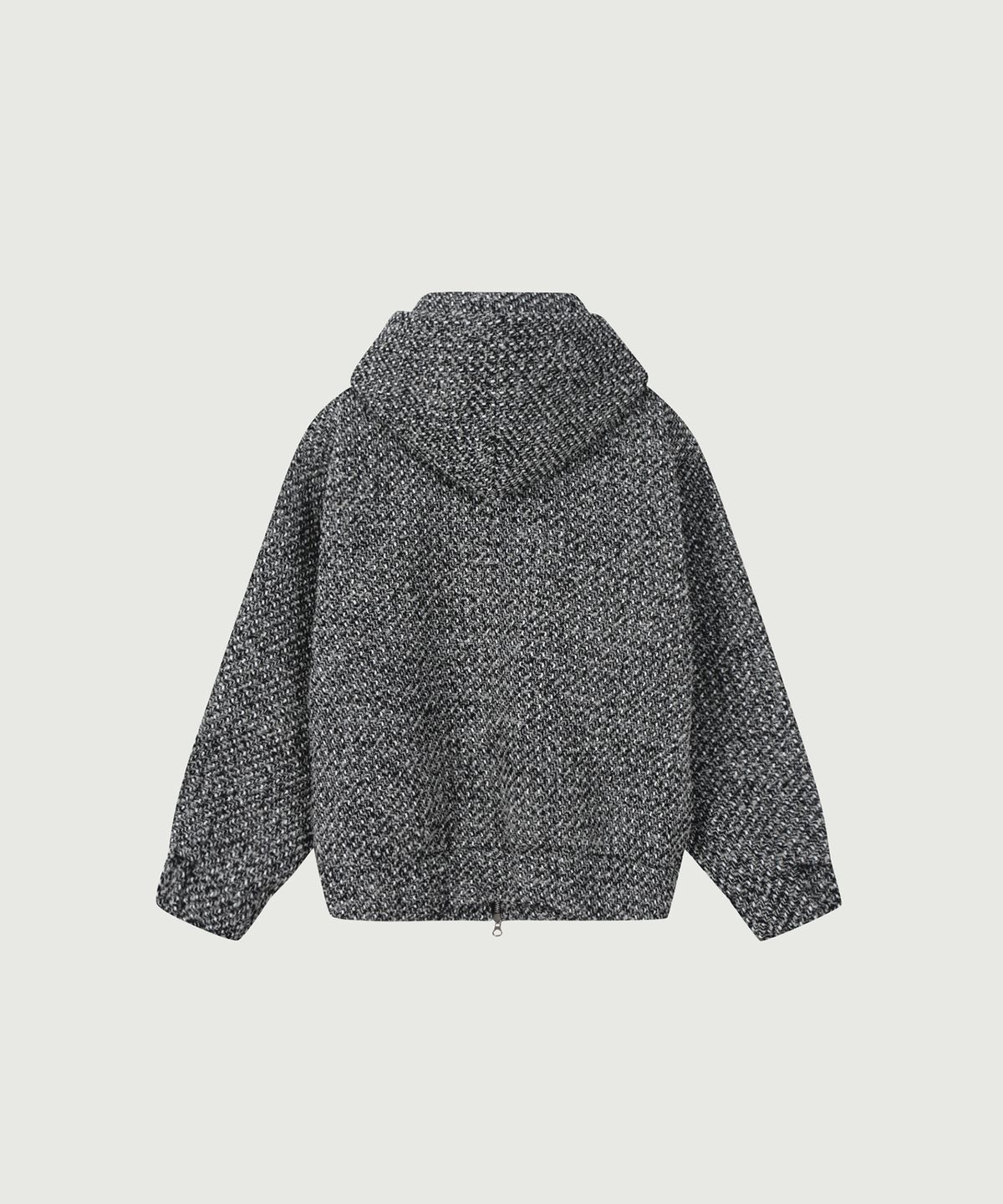 리모네(LEMONE) Tweed Hooded zip-up / Deep Gray