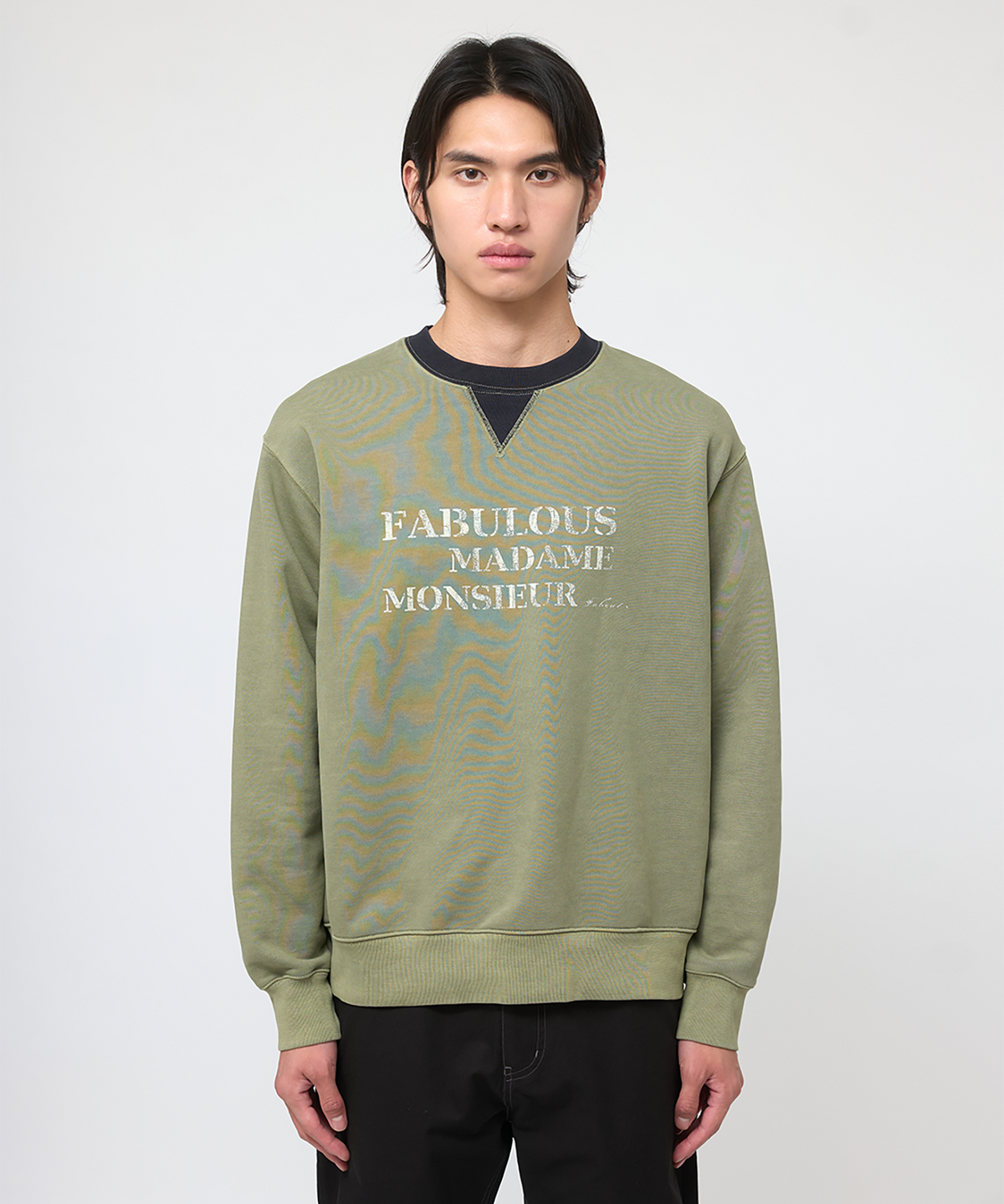 파버(FABEUR) FABEUR COLORBLOCK SWEATSHIRTS (SAGE LIME)