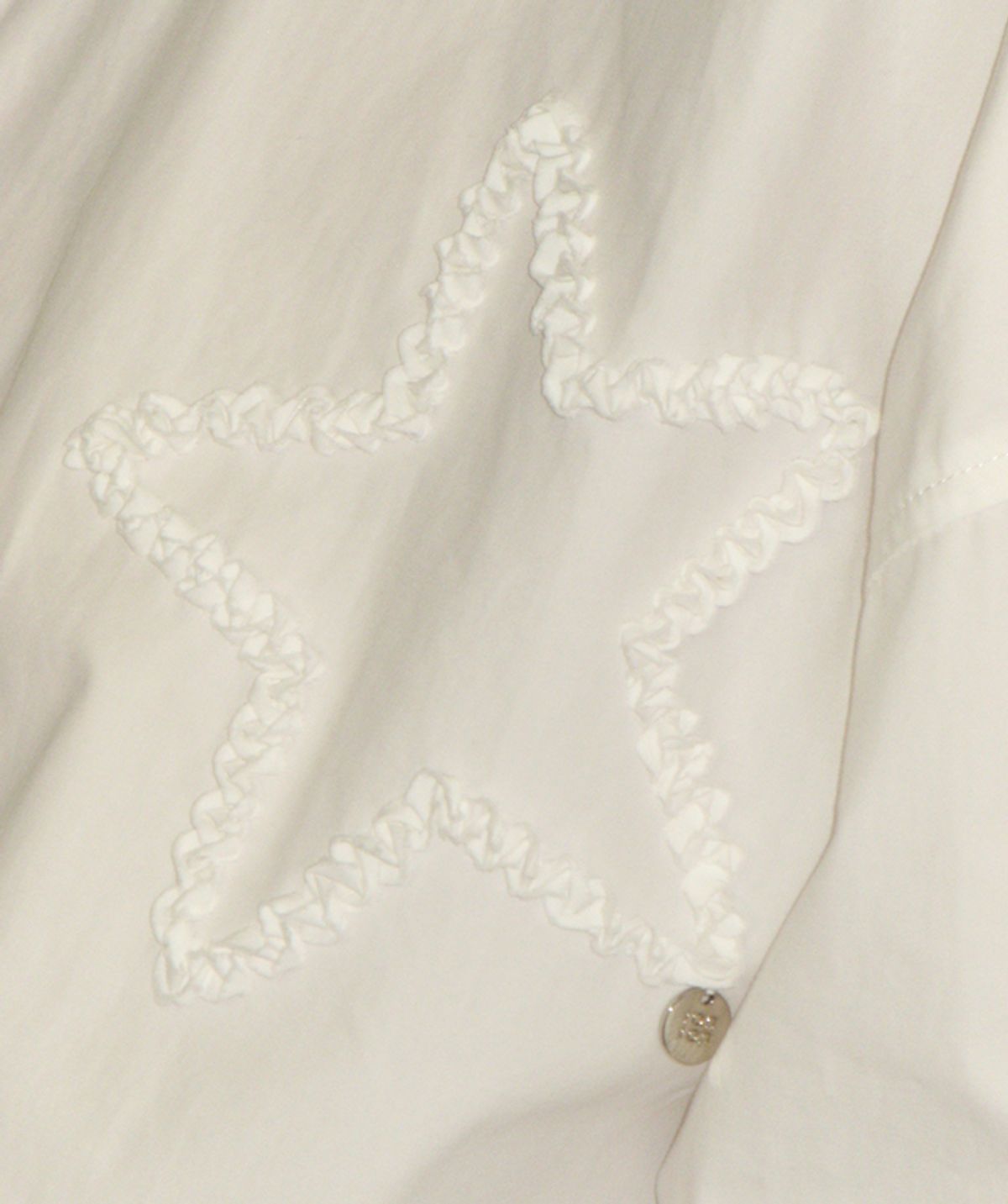론론(RONRON) STAR EMBROIDERY OVER FIT SHIRT WHITE