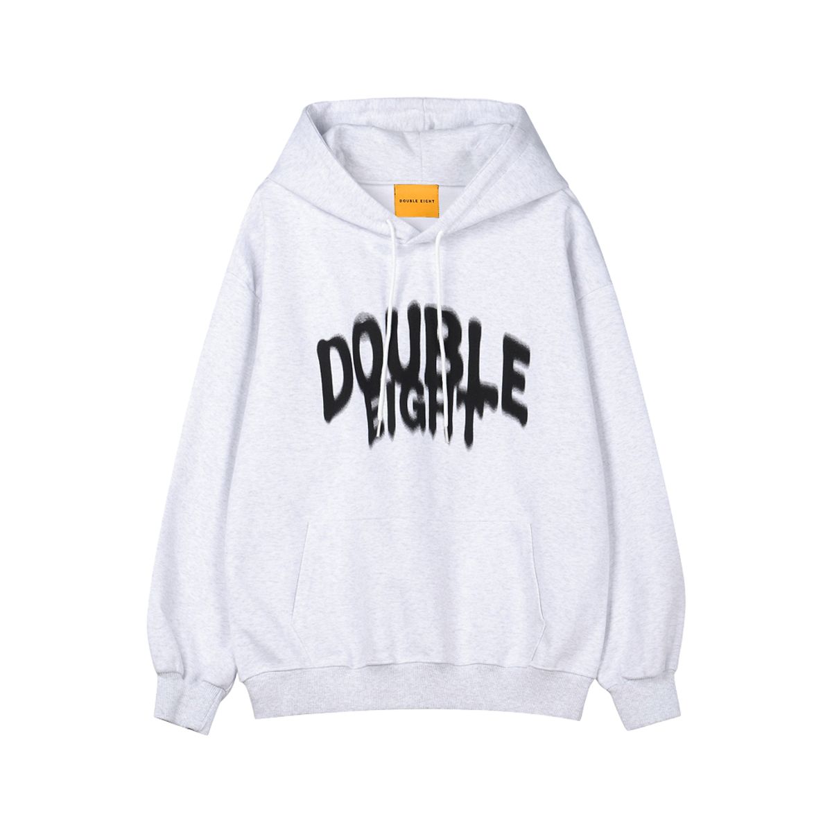 더블에잇(DOUBLE EIGHT) 스프레이 로고 후드 (화이트멜란지)