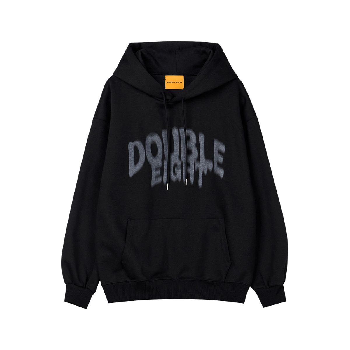 더블에잇(DOUBLE EIGHT) 스프레이 로고 후드 (블랙)