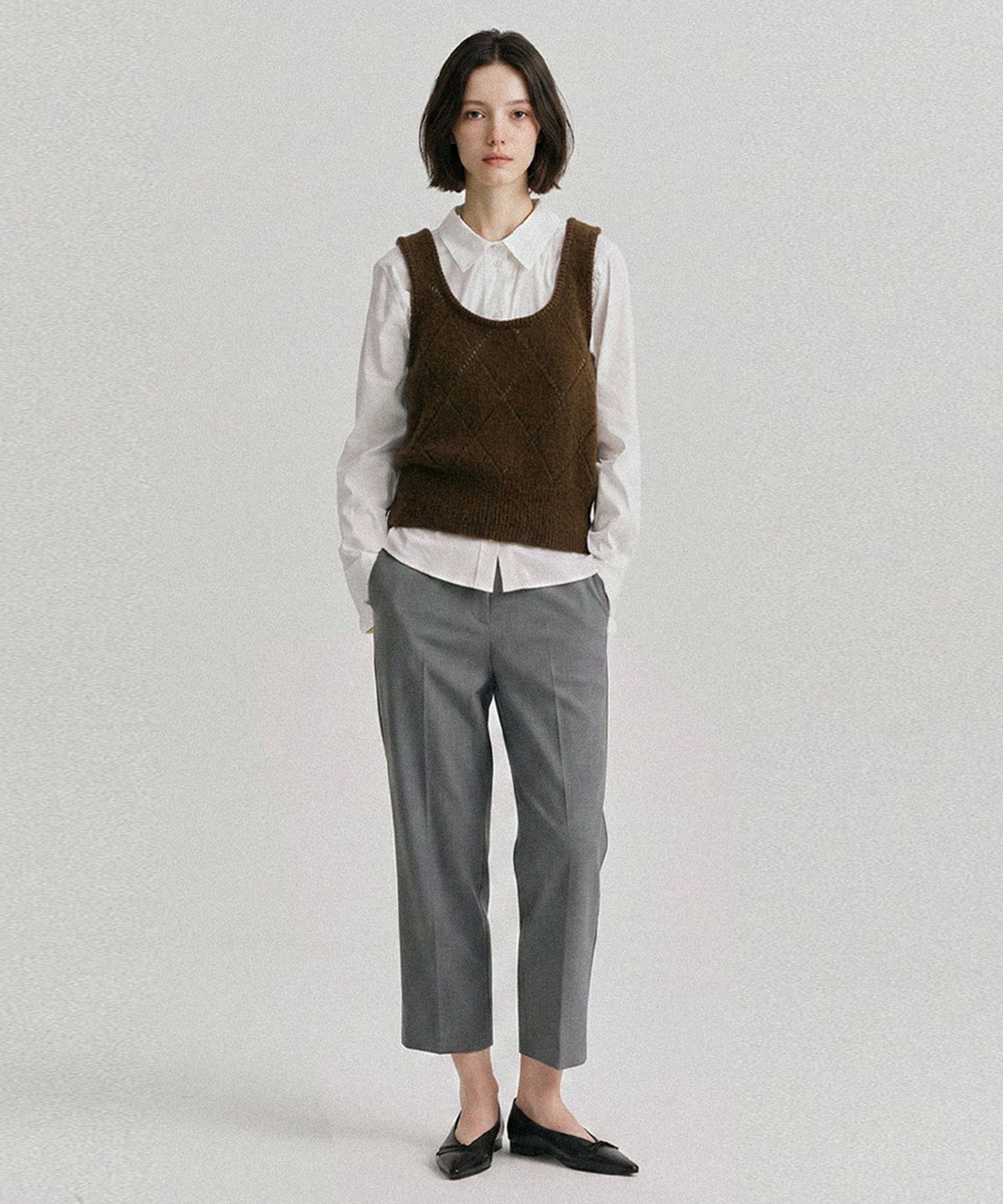 스너그유(SNUGU) 베이비알파카 블렌드 데일리 펀칭 베스트_카키브라운_S M