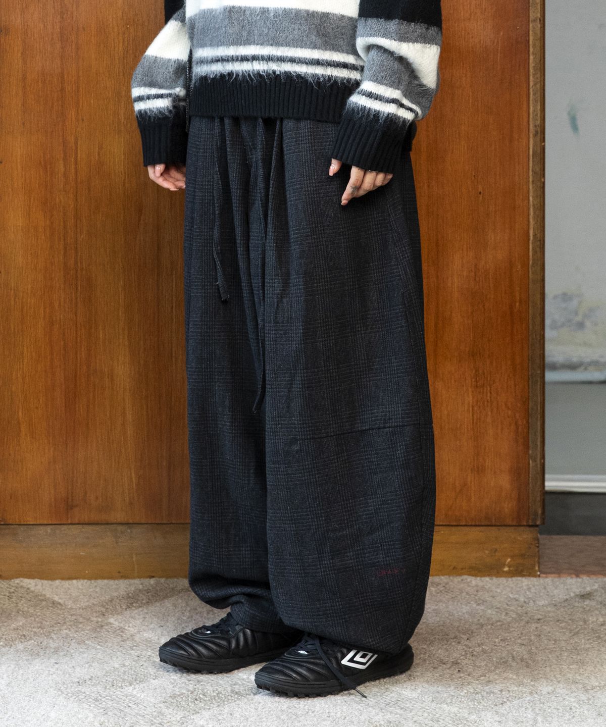 글랙(GLACK) GP176 와이드 벌룬 울 팬츠 (GRAY)