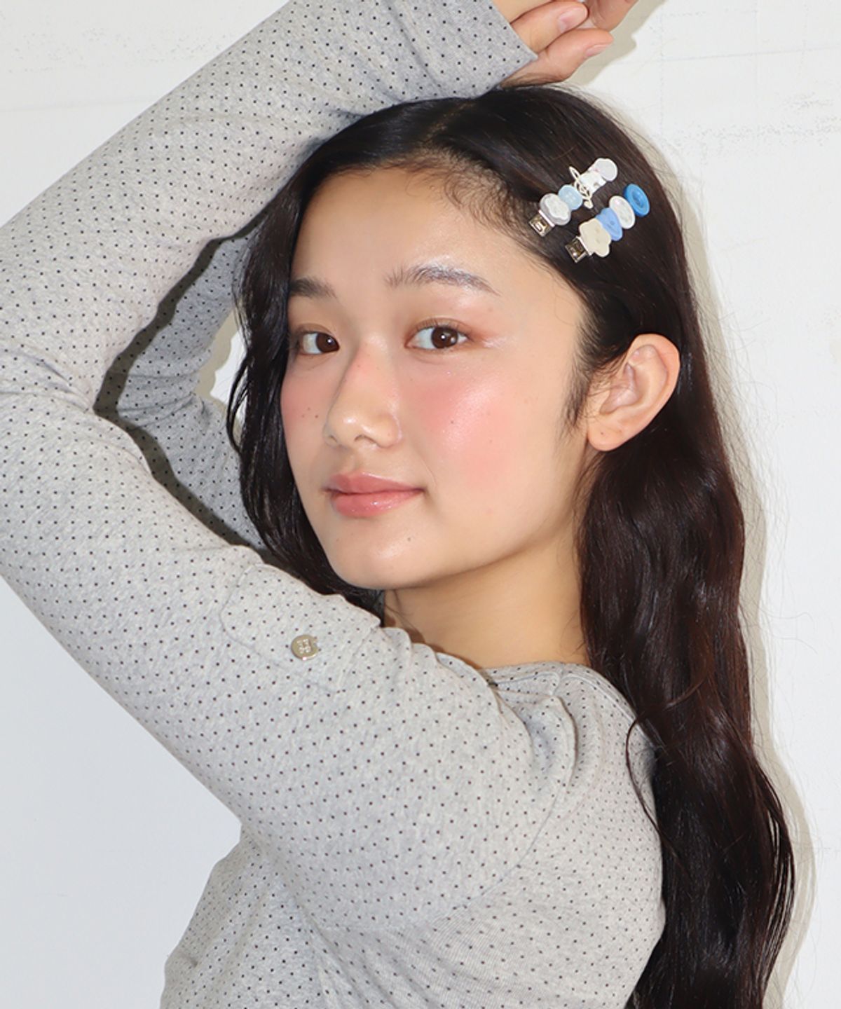 론론(RONRON) MUSIC CAT BUTTON HAIR PIN (2ea)
