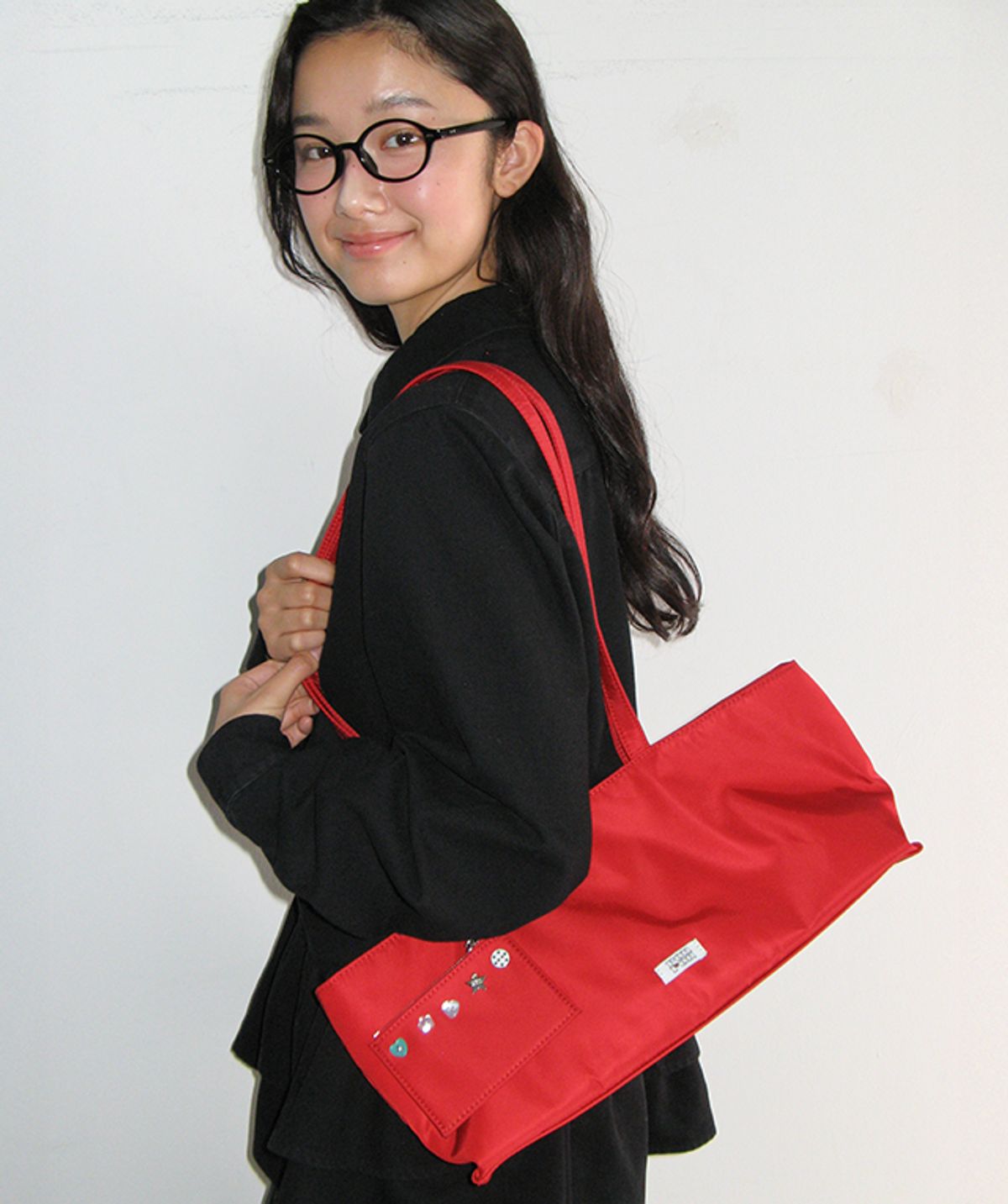 론론(RONRON) MULTI BUTTON SHOULDER BAG RED