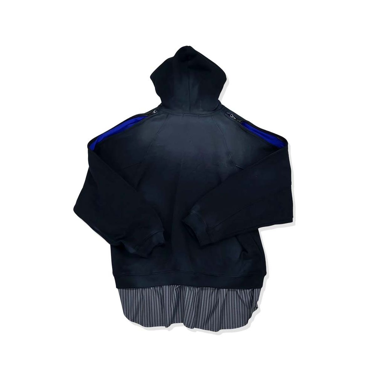 오디너리피플(ORDINARY PEOPLE) Re : Rework the Tea Washing Shirt Layered Hooded Zip-Up_Navy