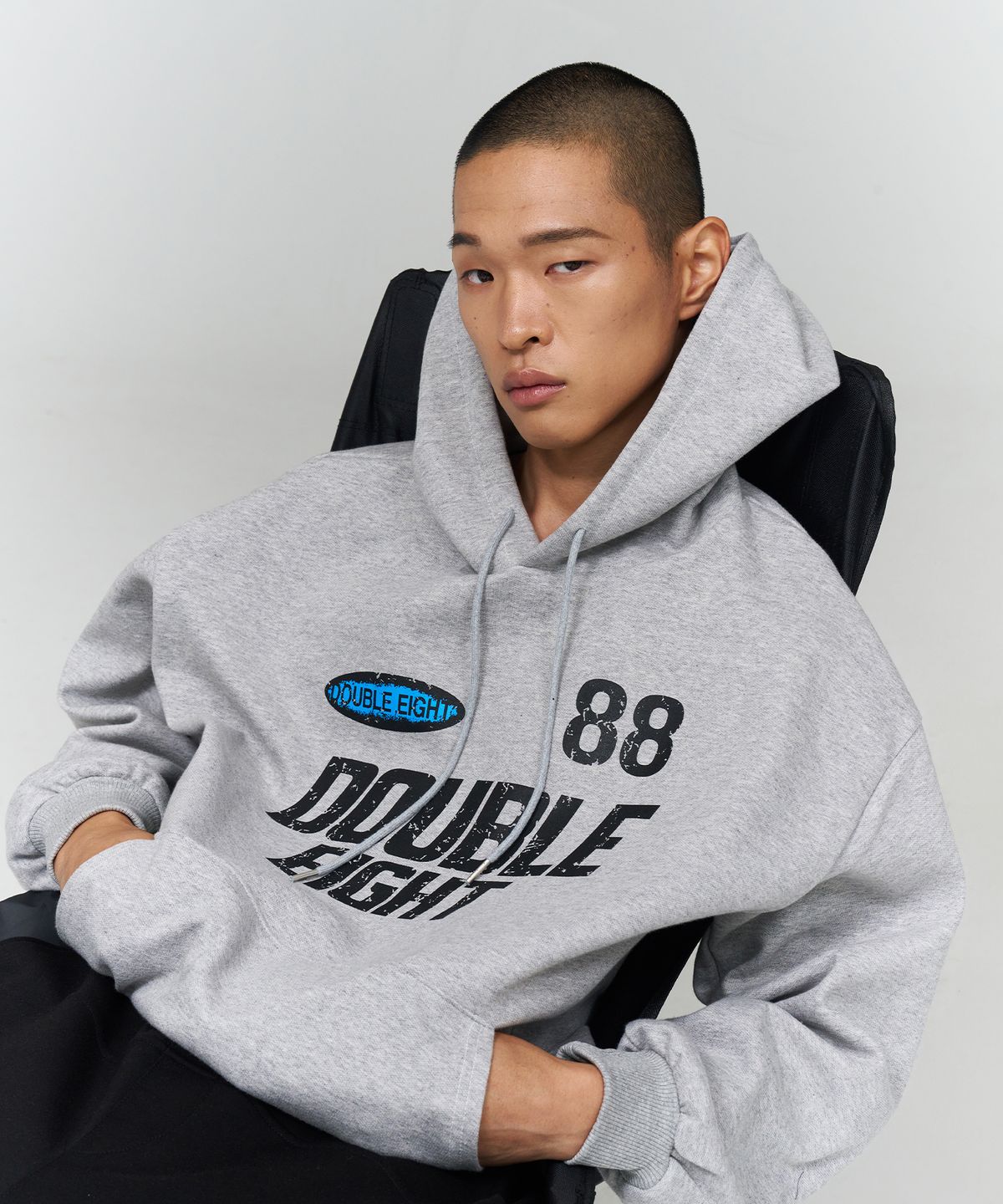 더블에잇(DOUBLE EIGHT) 88 크랙 후드 (그레이)