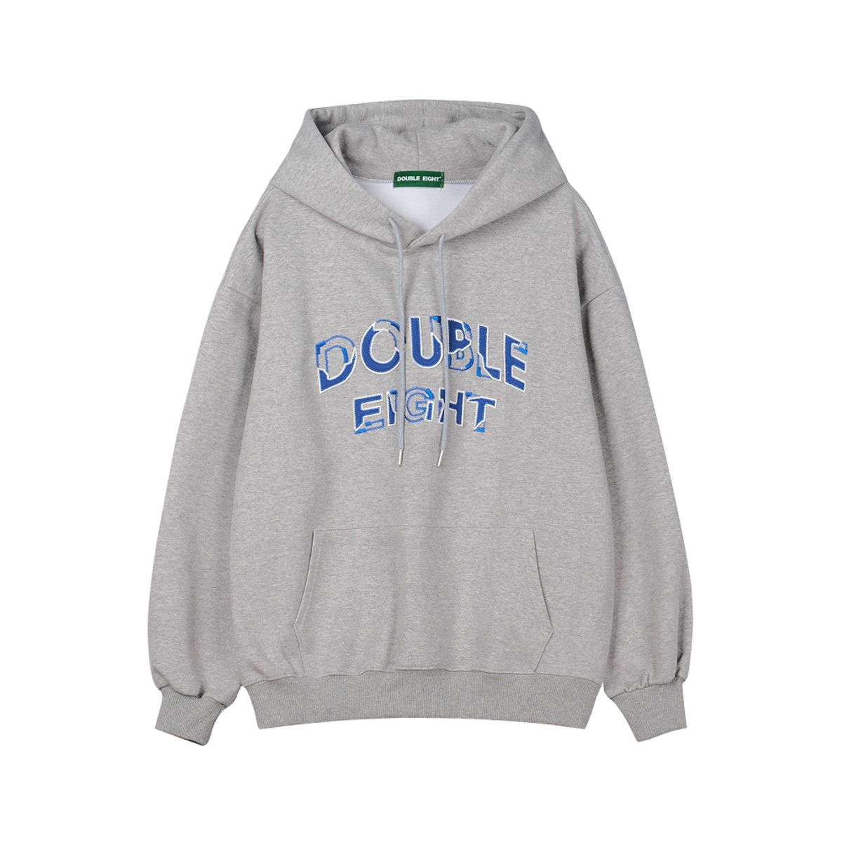 더블에잇(DOUBLE EIGHT) 웨이브 자수 후드 (그레이)