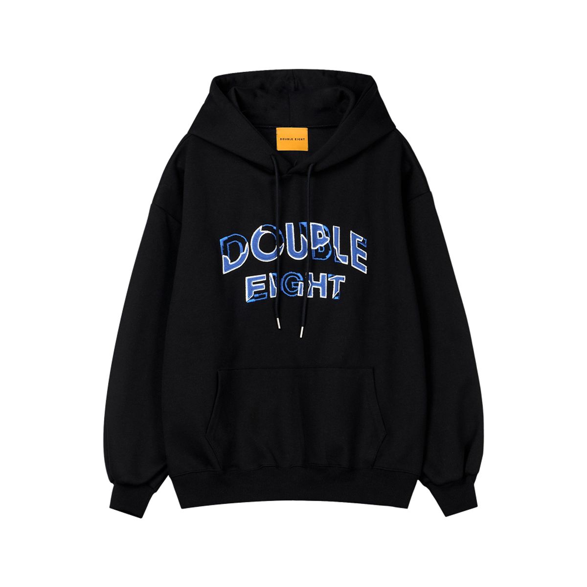 더블에잇(DOUBLE EIGHT) 웨이브 자수 후드 (블랙)