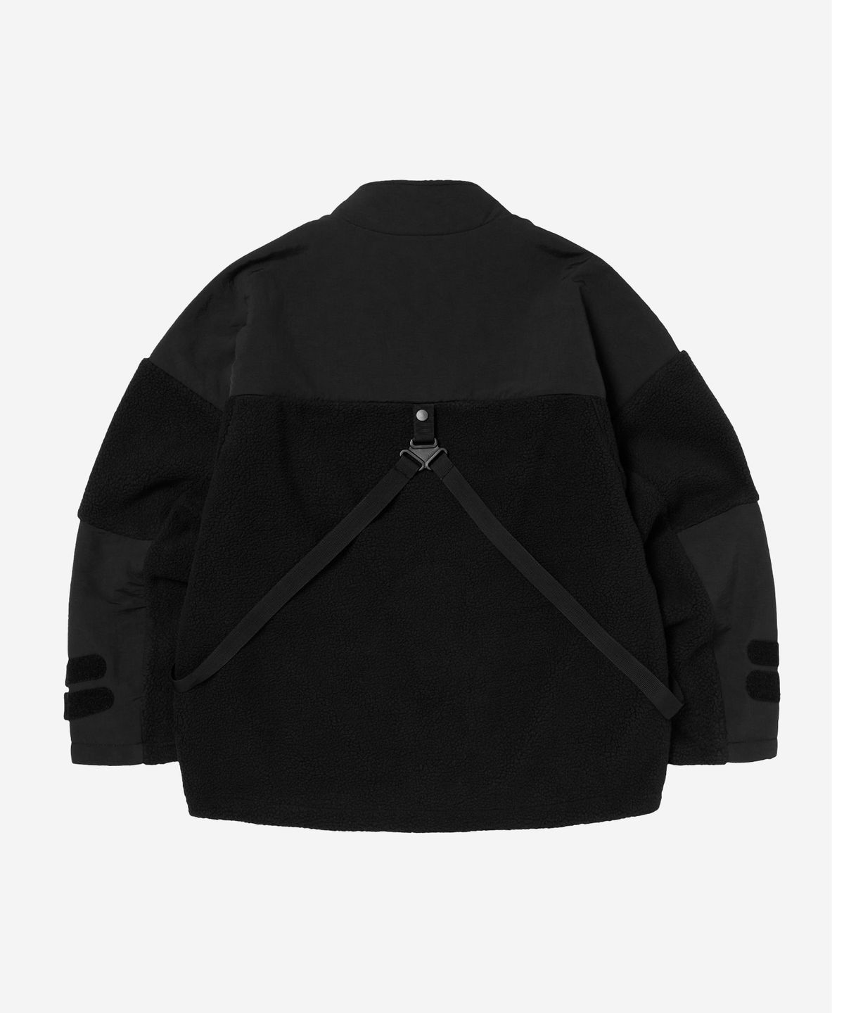 칼라파타르(KALAPATTHAR) KP LOGO MULTI POCKET STRAP HEAVY FLEECE JACKET - BLACK