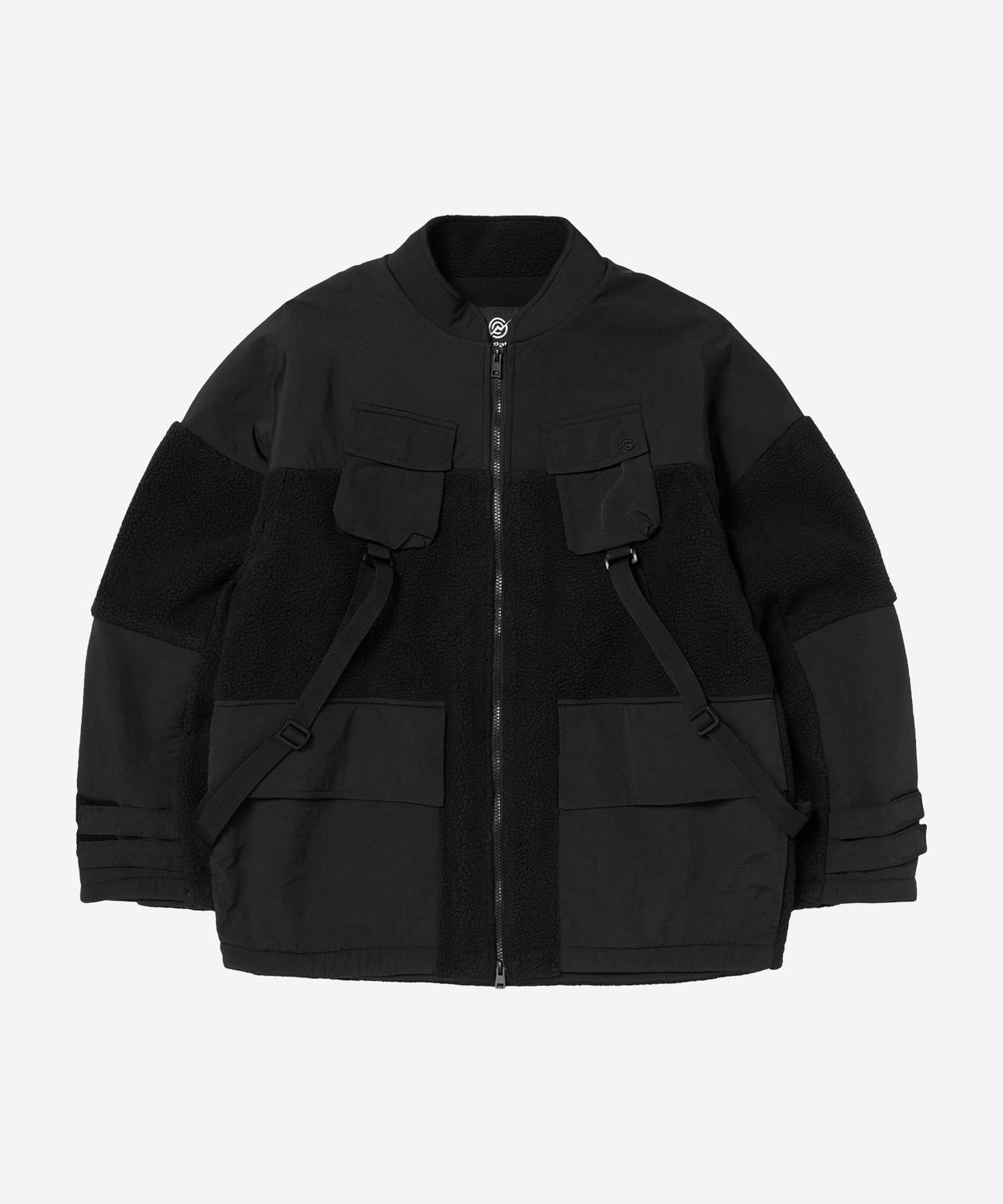 칼라파타르(KALAPATTHAR) KP LOGO MULTI POCKET STRAP HEAVY FLEECE JACKET - BLACK
