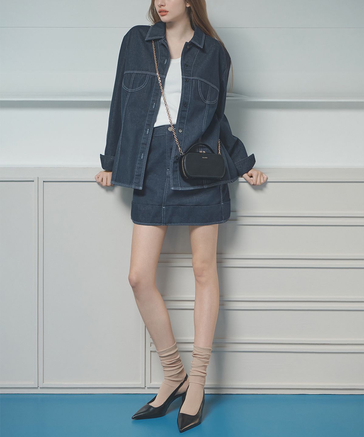 끌라베(CLAVE) 캘리 미니 블랙 크로스백 (KELLY MINI Black Cross Bag)