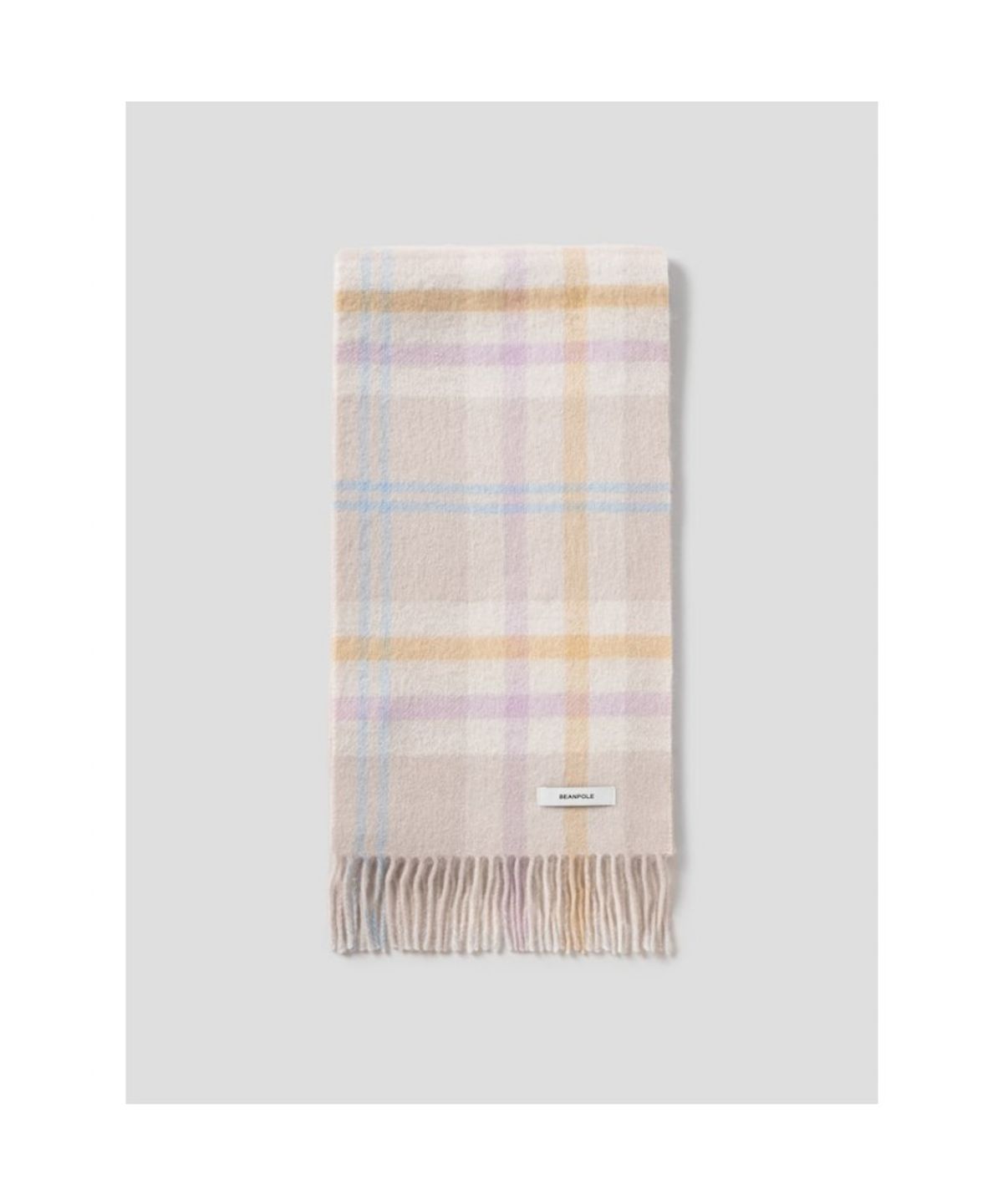 빈폴 액세서리(BEANPOLE ACCESSORY) 캐시혼방 체크 양면 머플러  아이보리