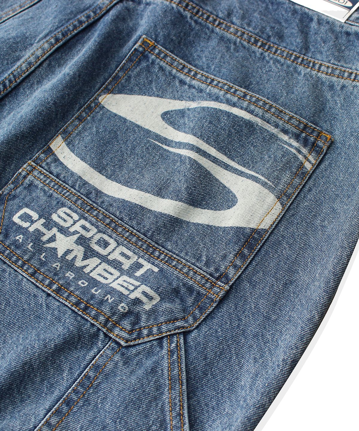 스포츠챔버(SPORT CHAMBER) SC 슈퍼와이드 카펜터 데님 팬츠(블루)