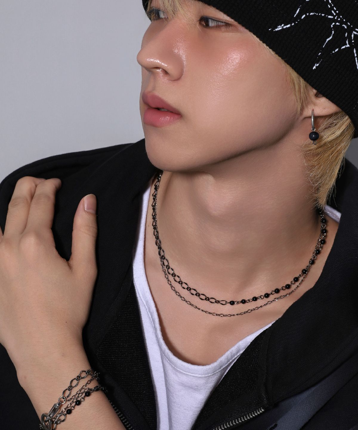 피마다지윈(PIMADAZIWIN) (2way) Dark Chain Layered Necklace