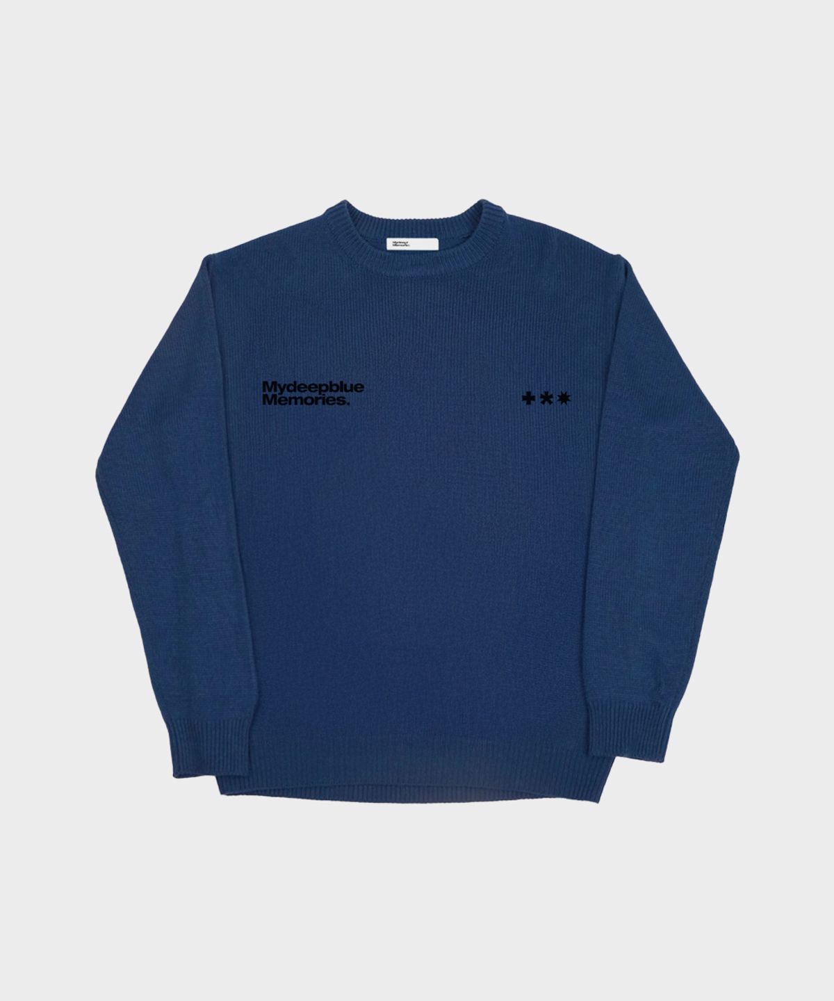마이딥블루메모리즈(MY DEEP BLUE MEMORIES) (NT) MM SYMBOL LOGO KNIT (NAVY)