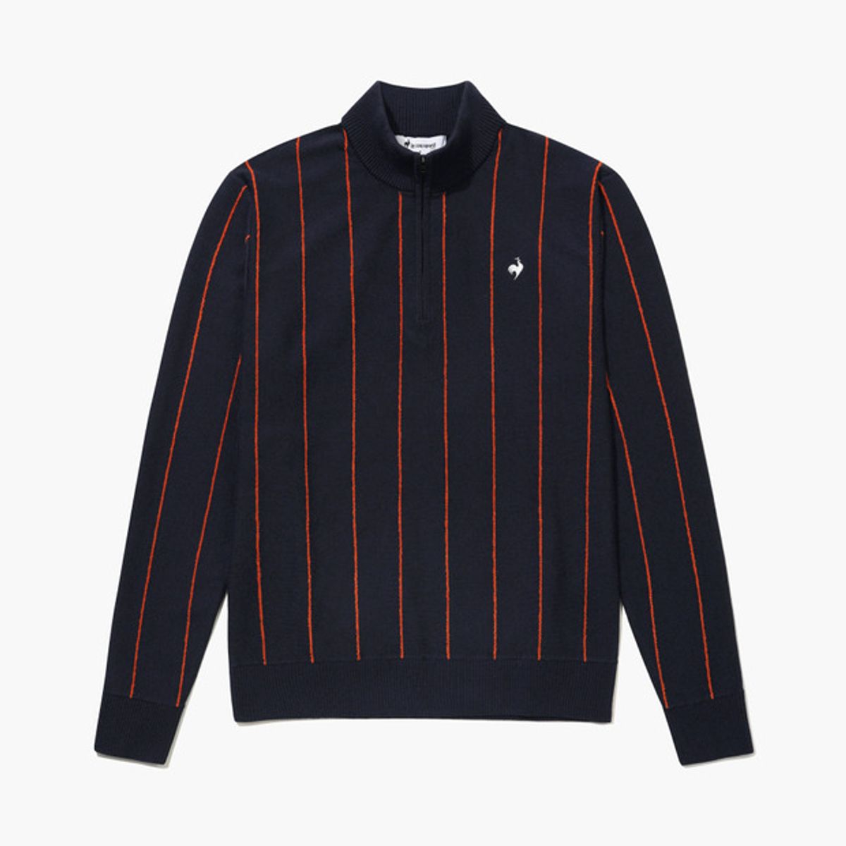 르꼬끄 골프(LECOQ GOLF) 남성 스트라이프 반집업 스웨터 _NAVY GQ321MKP93