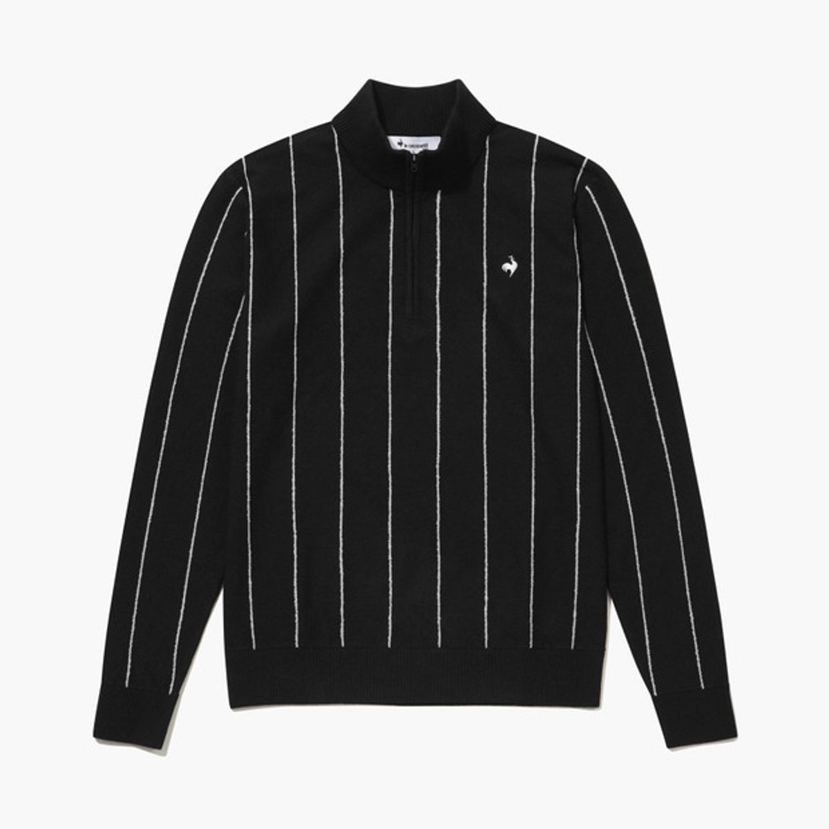르꼬끄 골프(LECOQ GOLF) 남성 스트라이프 반집업 스웨터 _BLCK GQ321MKP93