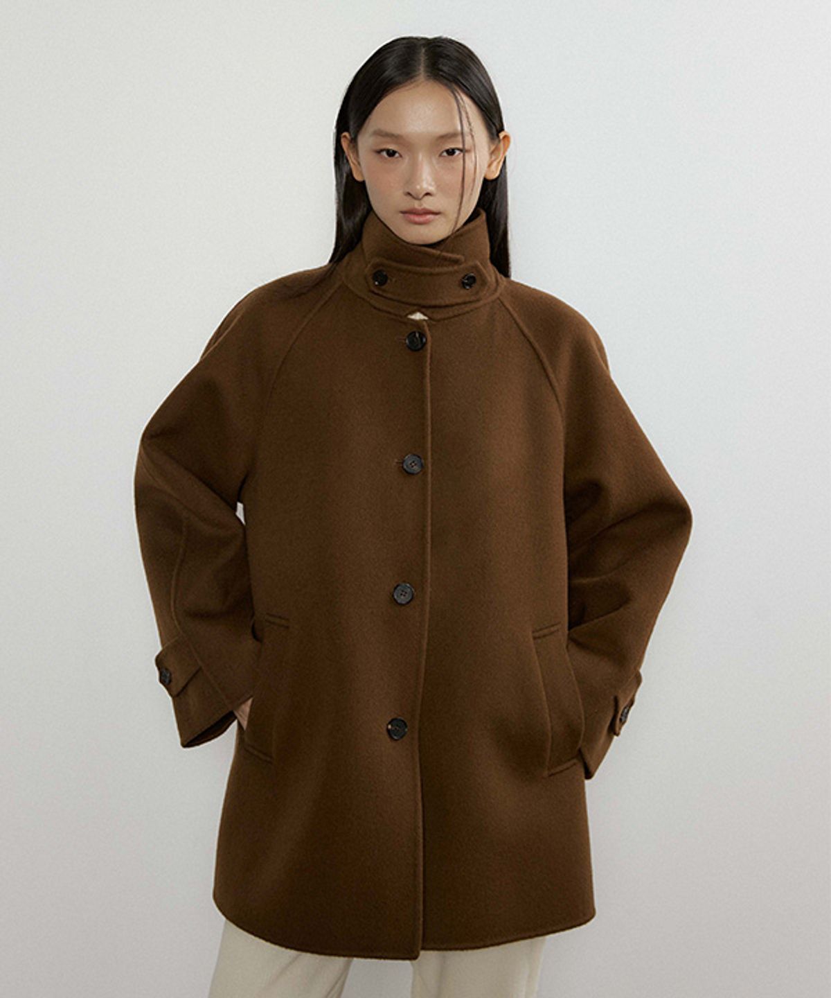 링서울(LINGSEOUL) handmade wool half coat-brown