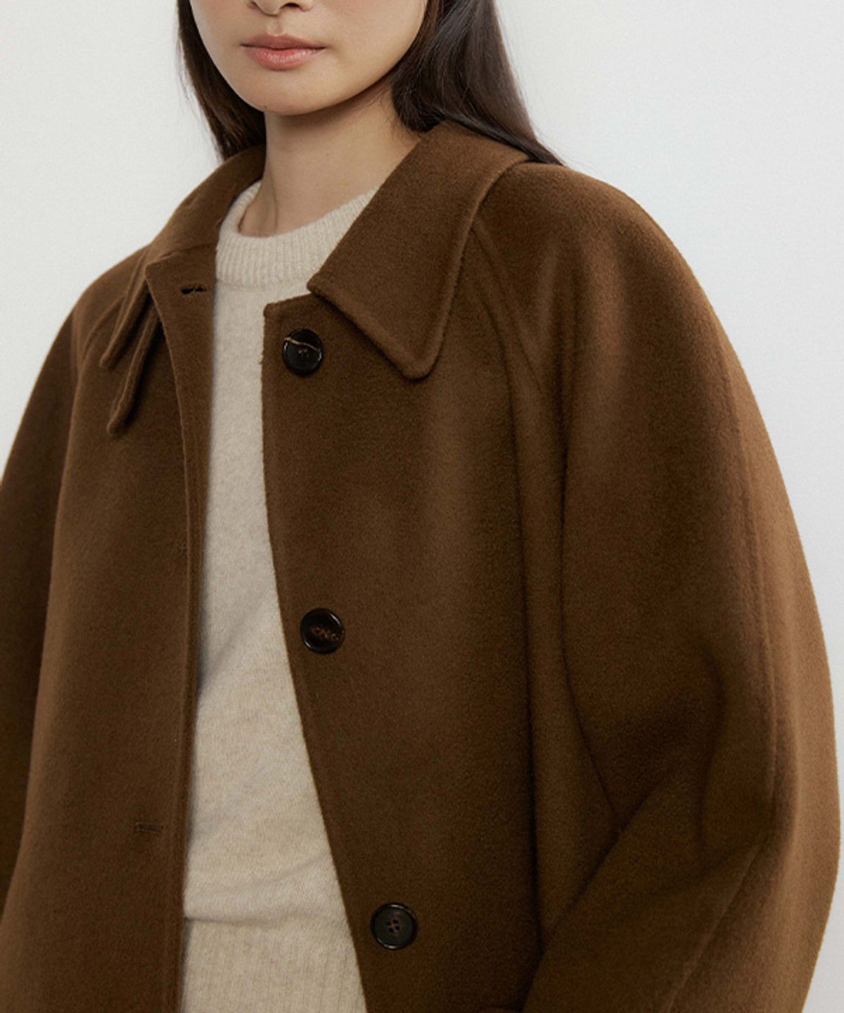 링서울(LINGSEOUL) handmade wool half coat-brown
