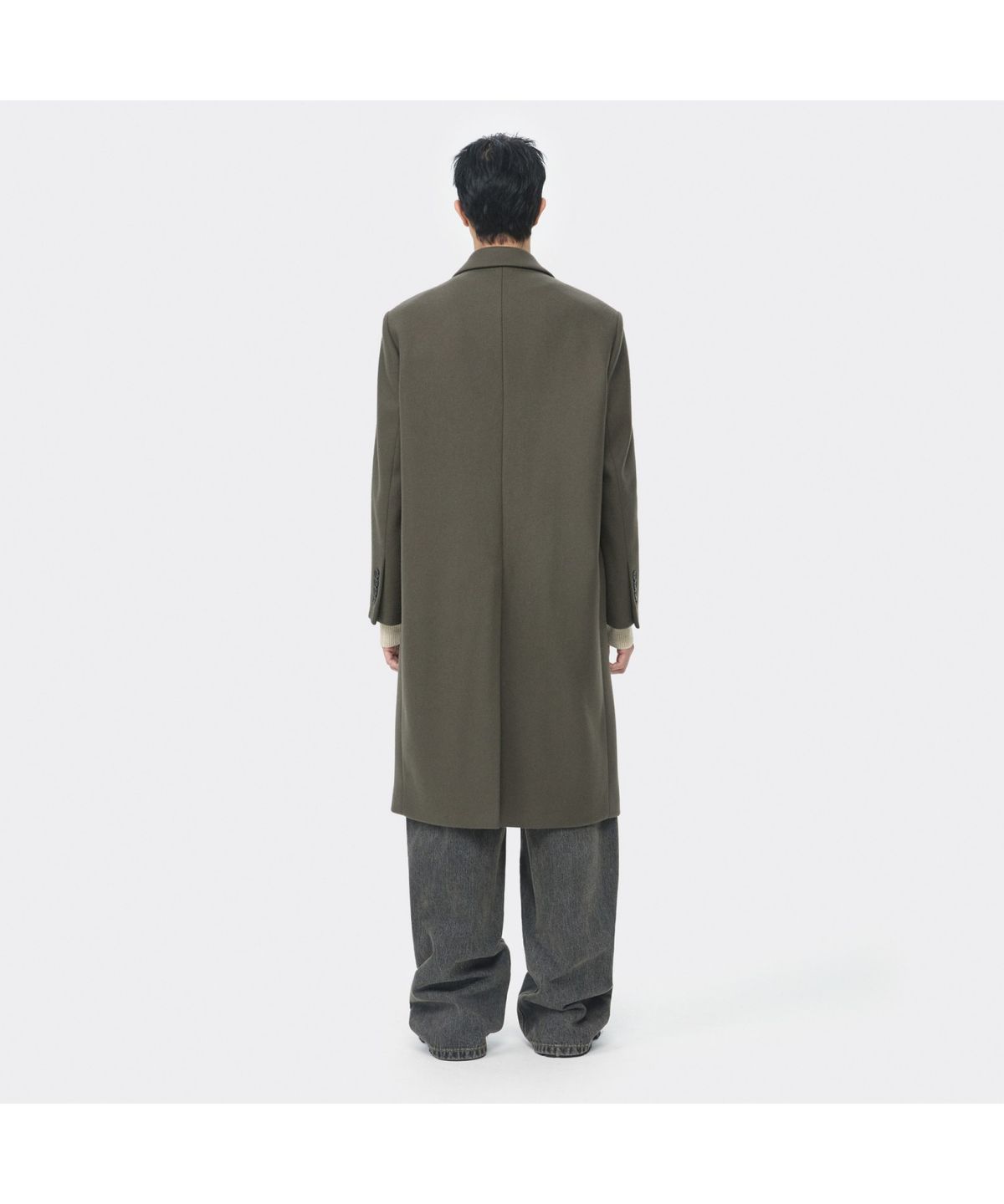커스텀멜로우(CUSTOMELLOW) Beige Oversized Fit Peaked Lapel Coat CWCAW25712BED