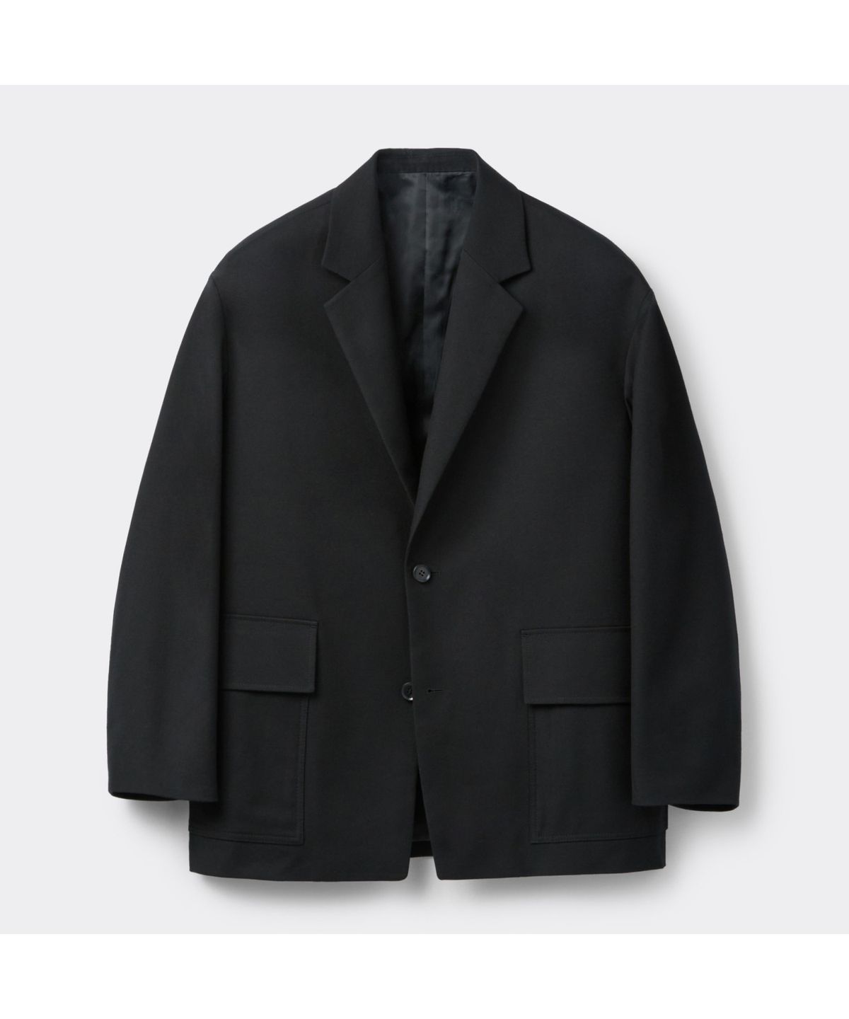 커스텀멜로우(CUSTOMELLOW) Black Oversized Fit Cotton Wool Setup Jacket CWJAW25642BKX