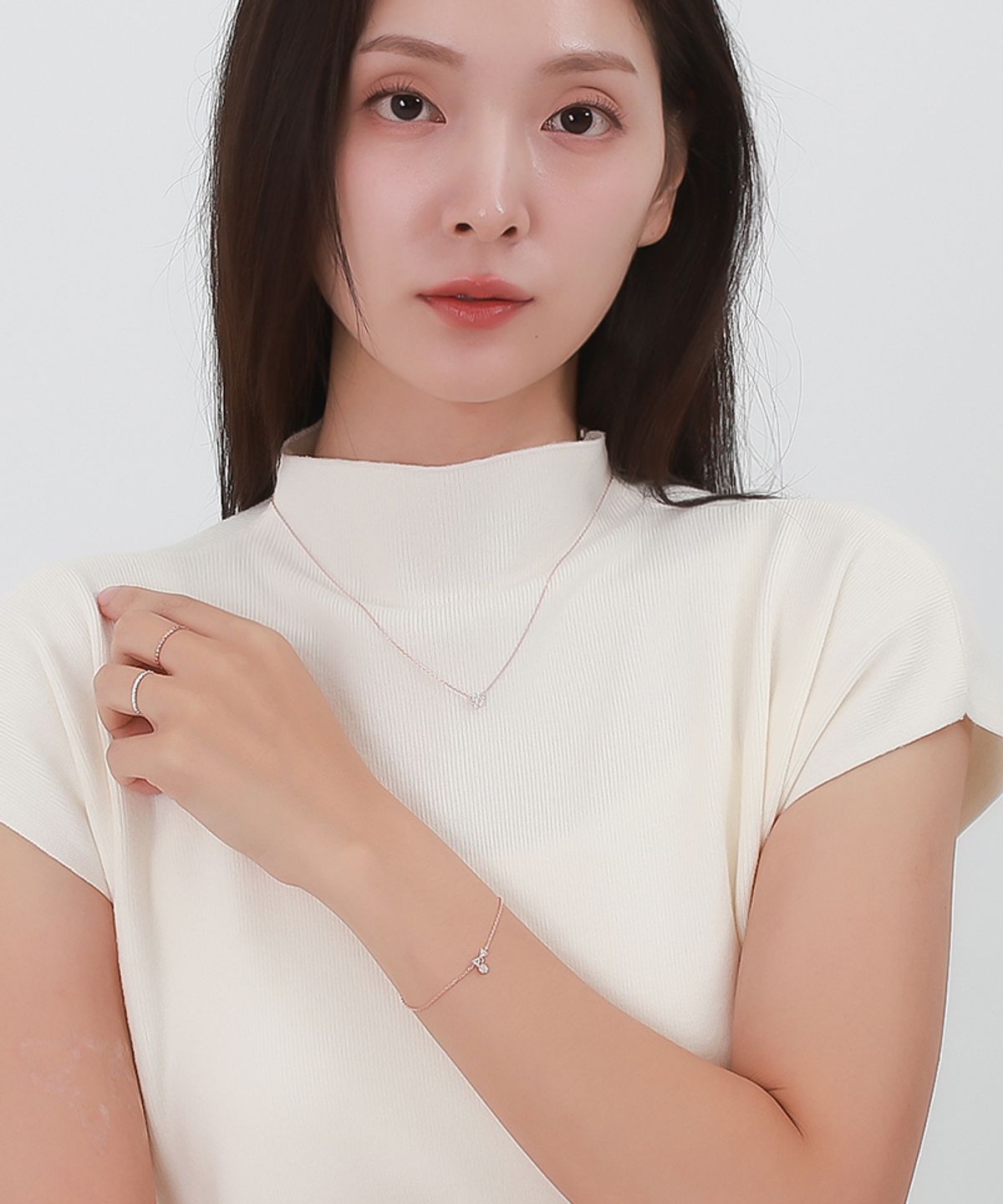 블랑시에르(BLANCIER) 리본로즈 BL253B1203 여자 팔찌