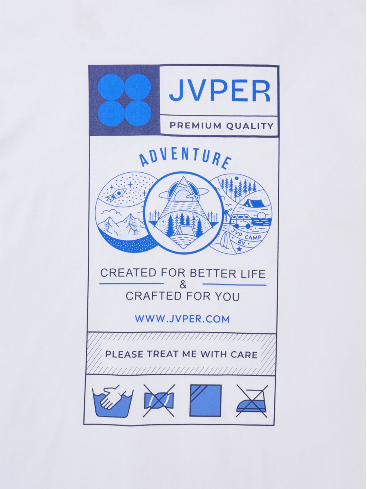 쥬퍼(JVPER) 어드벤쳐 그래픽 티셔츠 – 화이트