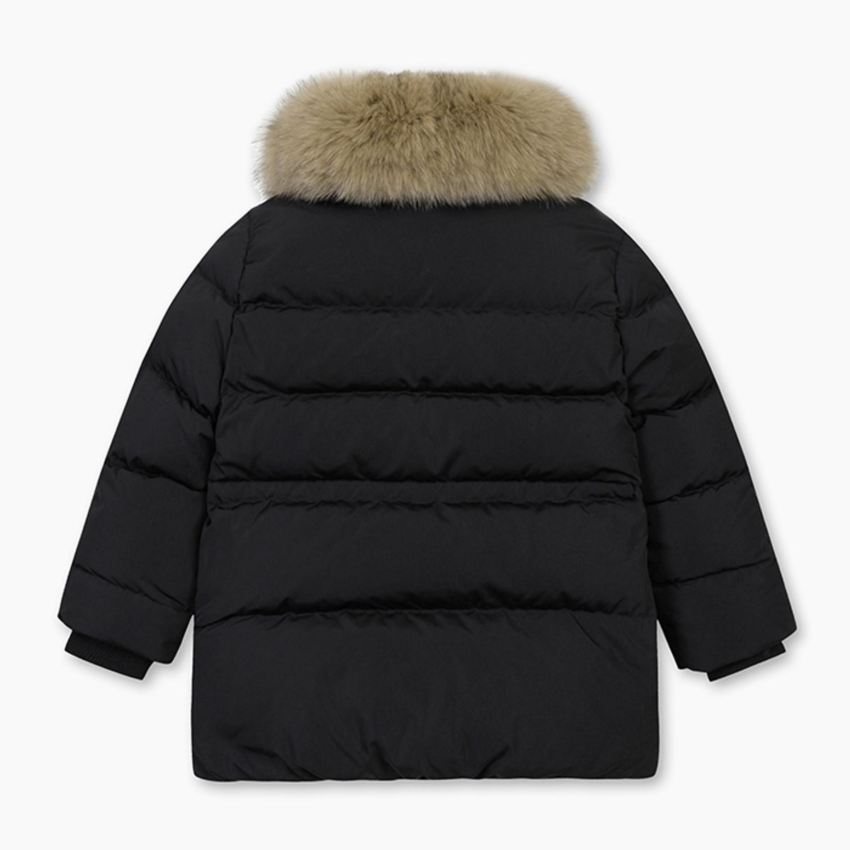 베네통키즈(BENETTONKIDS) 폭스 퍼 카라 덕다운_QADJ06561BK